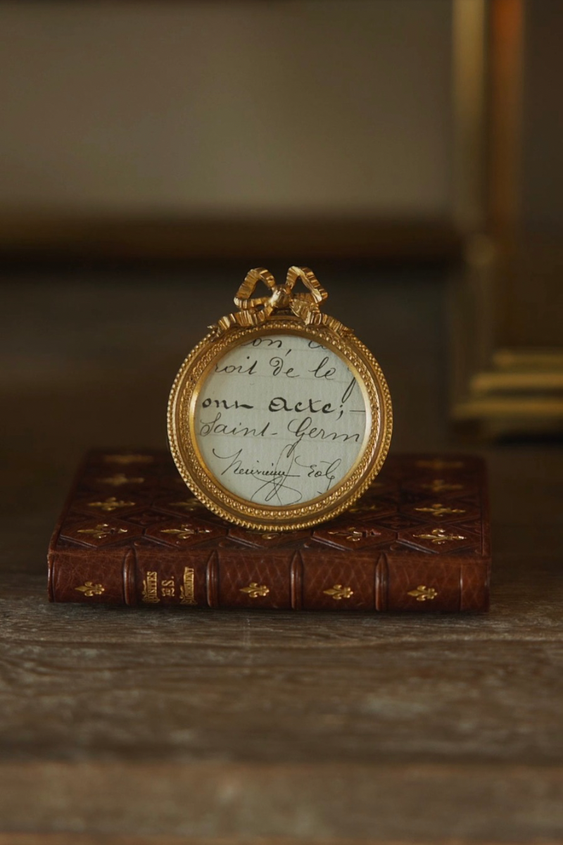 19th C. French Bronze Miniature Frame - Round