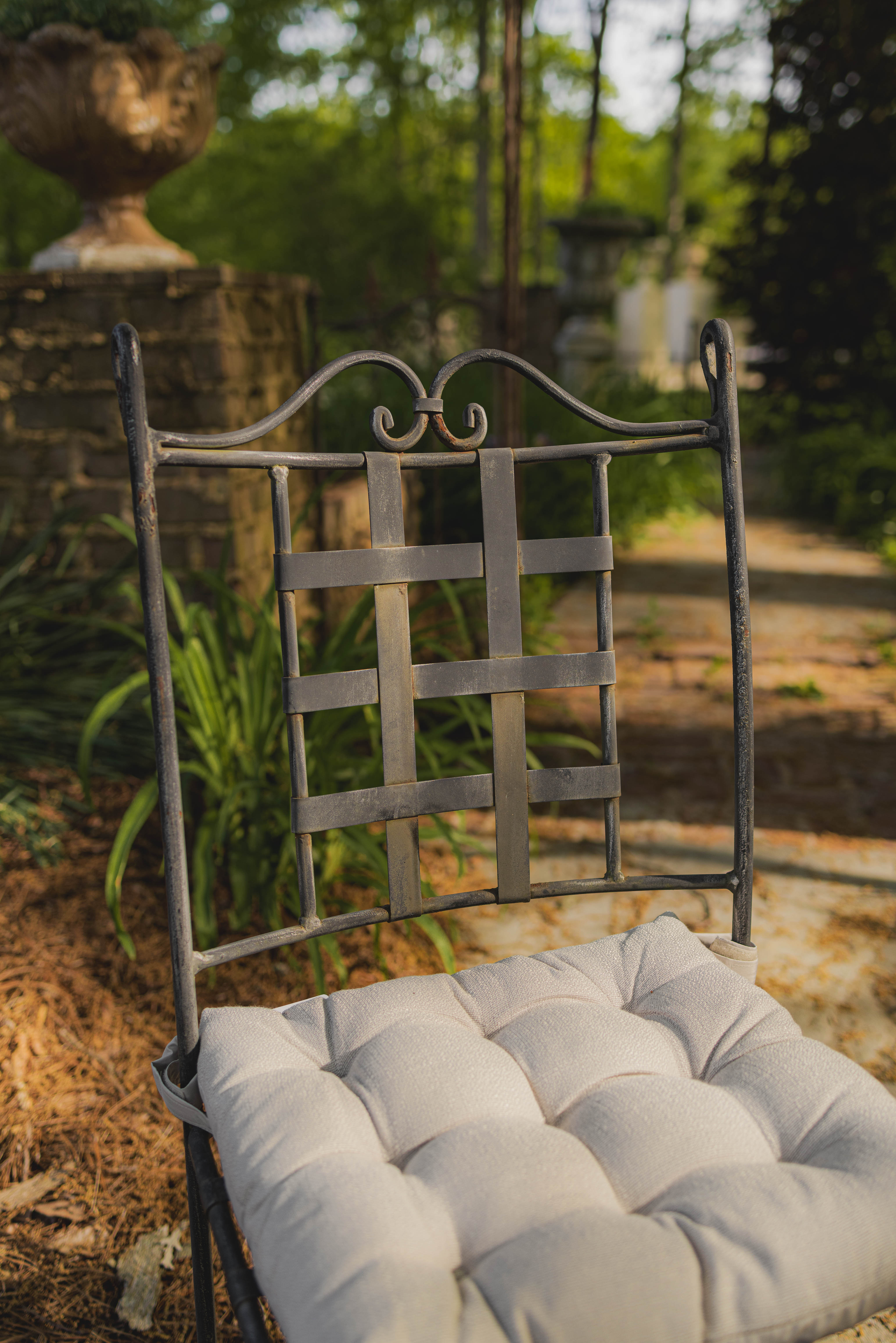 Pair of Two French Wrought Iron Garden Chairs