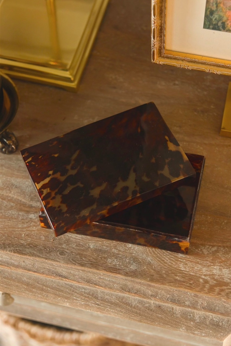 Faux Tortoiseshell Rectangular Box