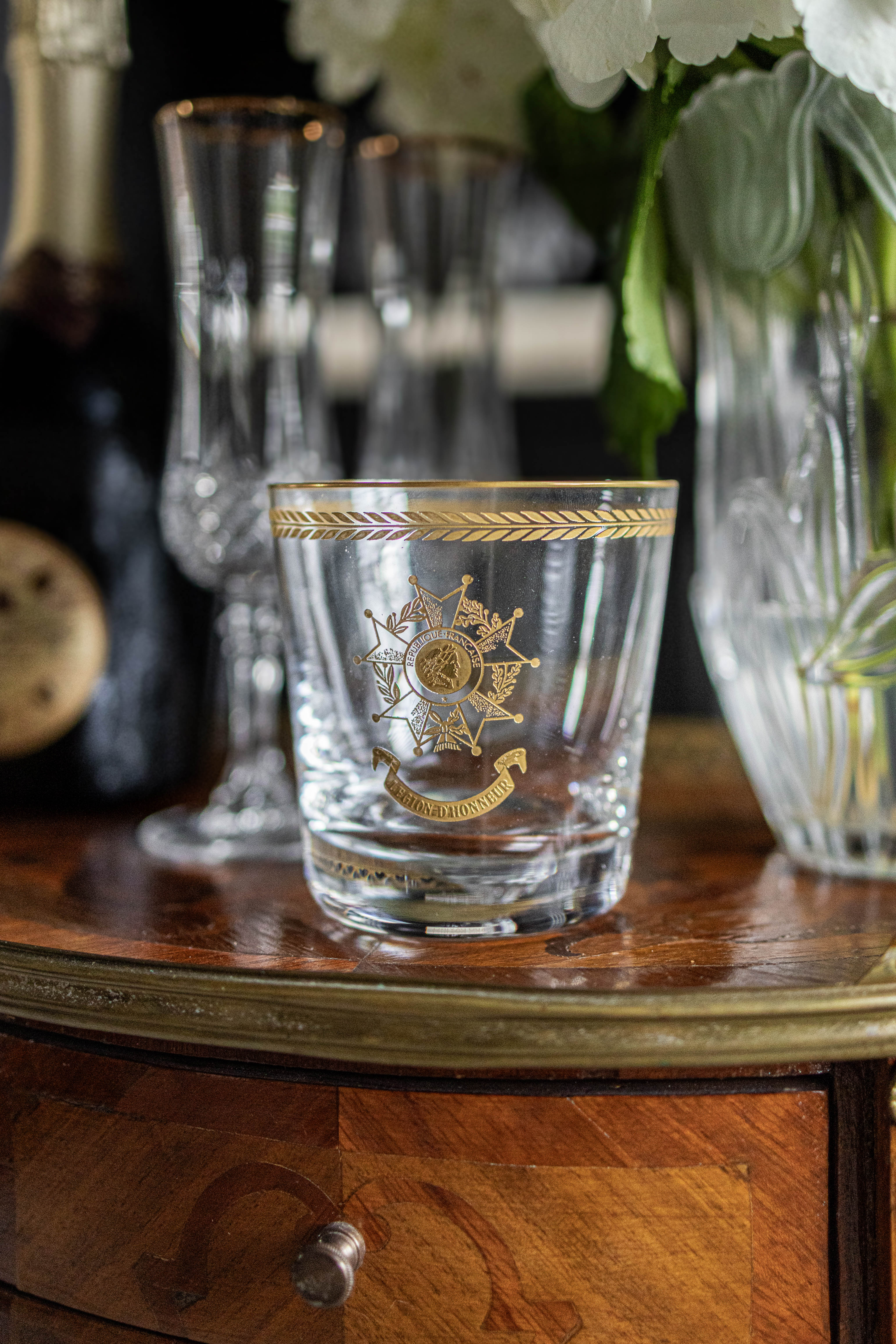Arthus-Bertrand Crystal Glass with Legion of Honour Emblem