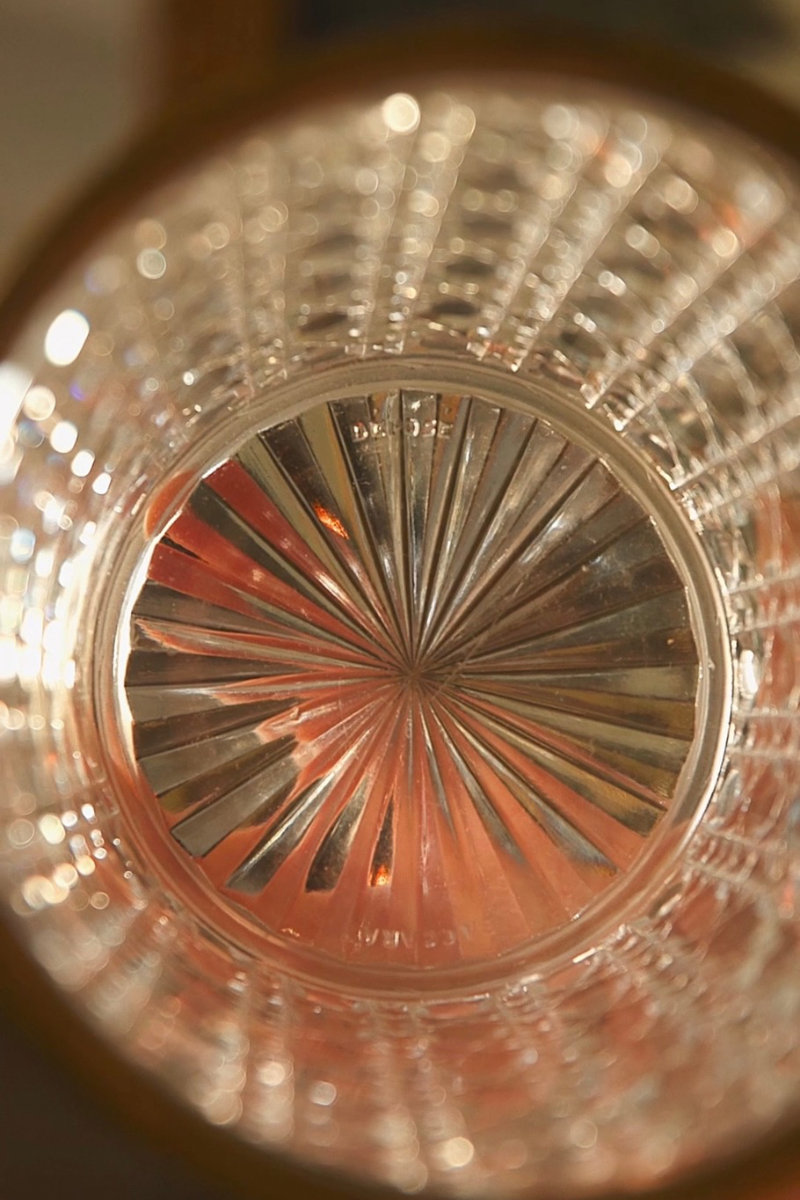 Baccarat Cut Crystal Ice Bucket with Brass Handle