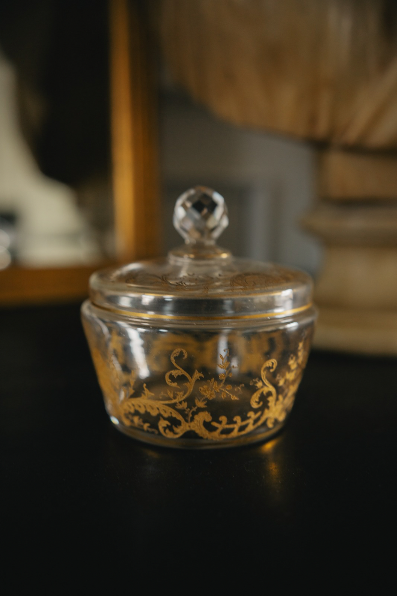 19th C. Hand Painted Lidded Dish
