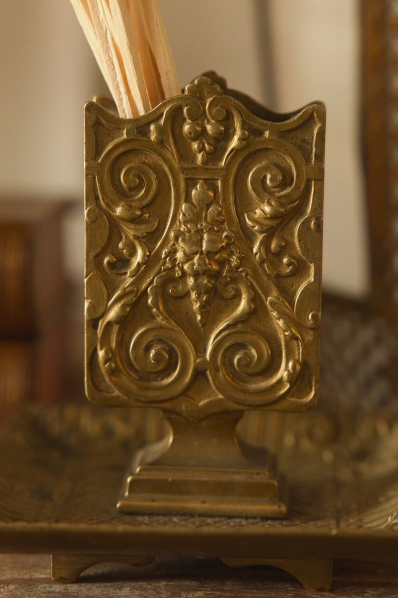 19th C. Bronze Match Box Holder
