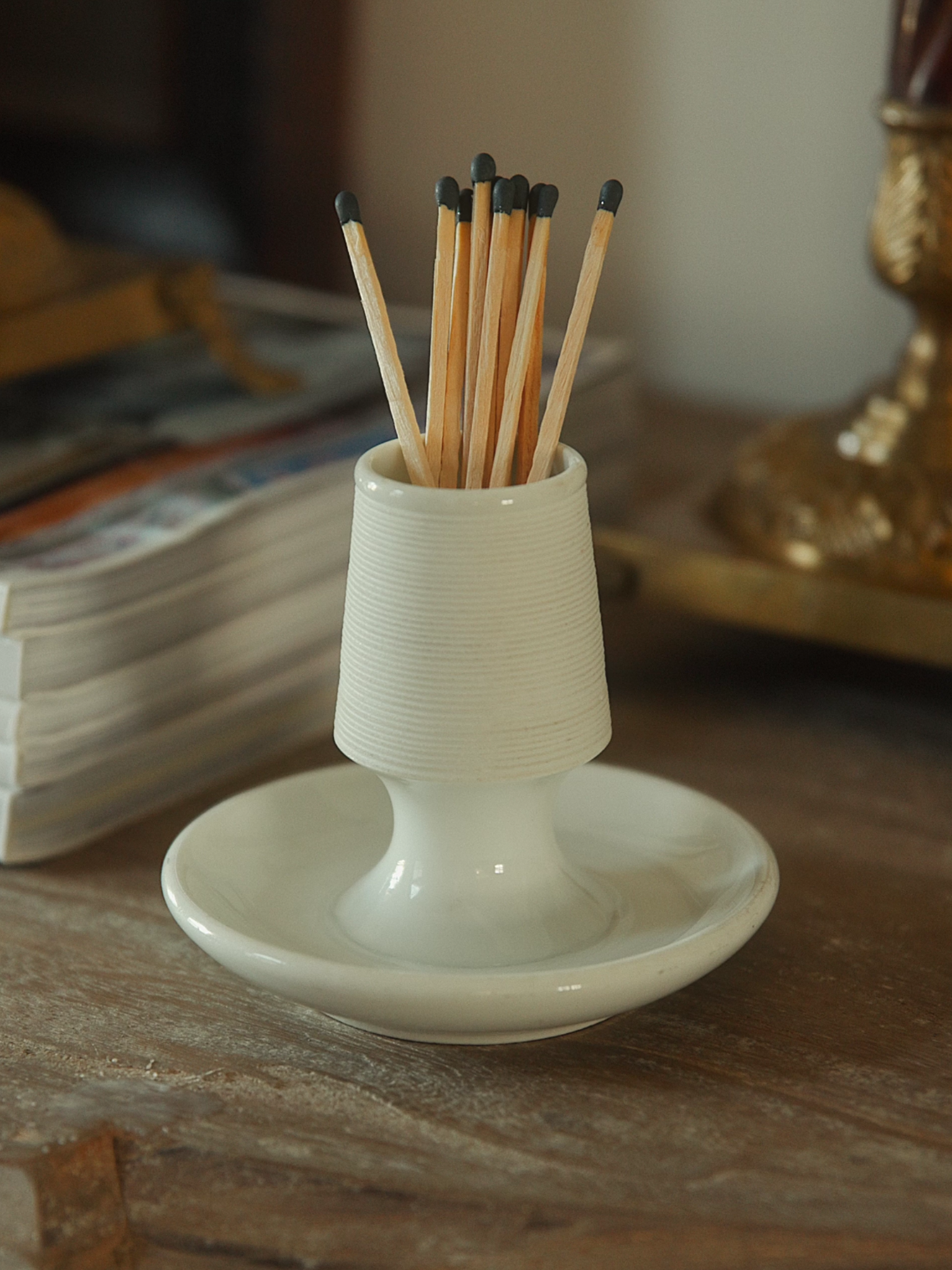 Antique White Ironstone Match Striker