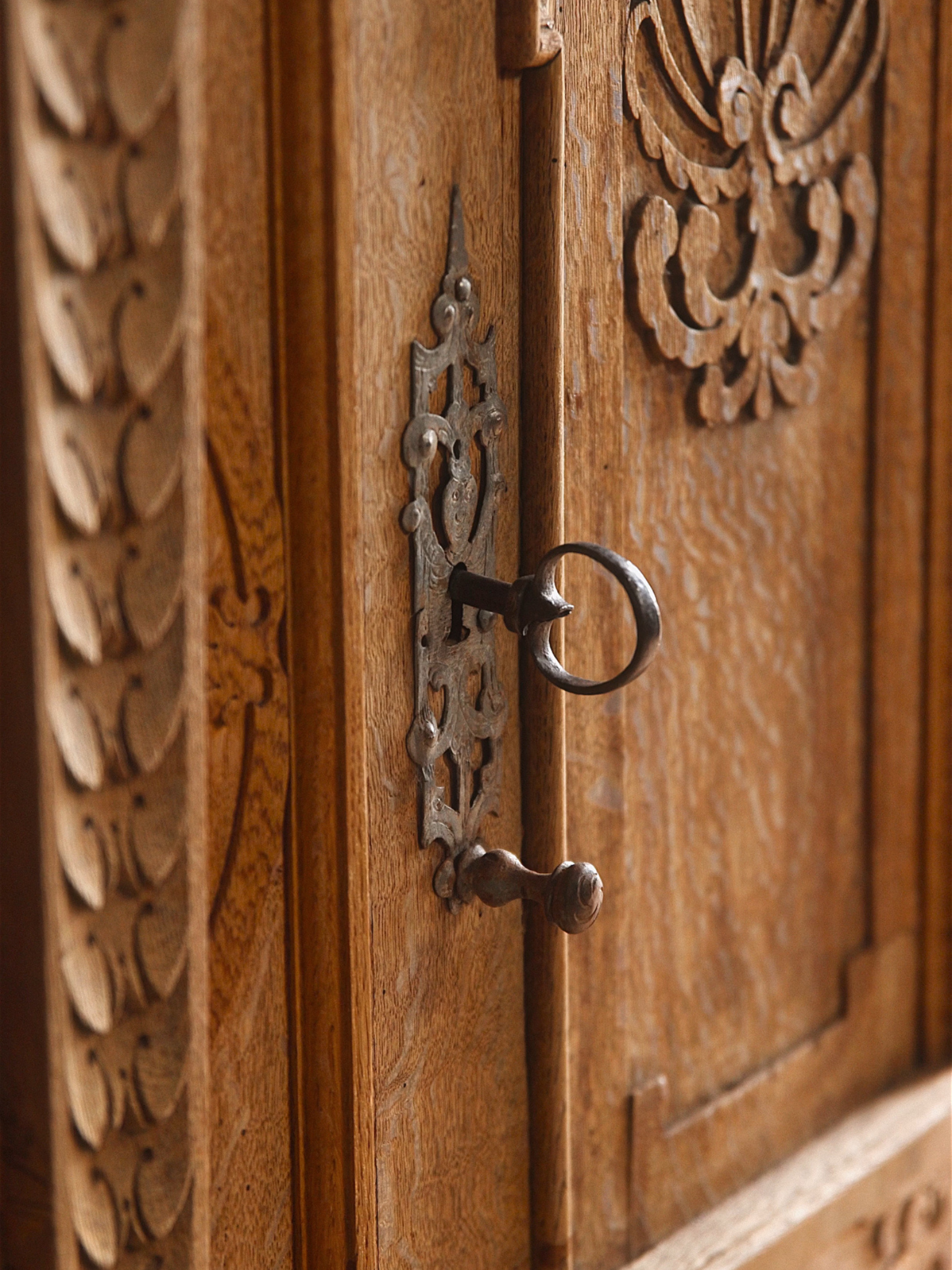 19th Century French Carved Oak Cabinet