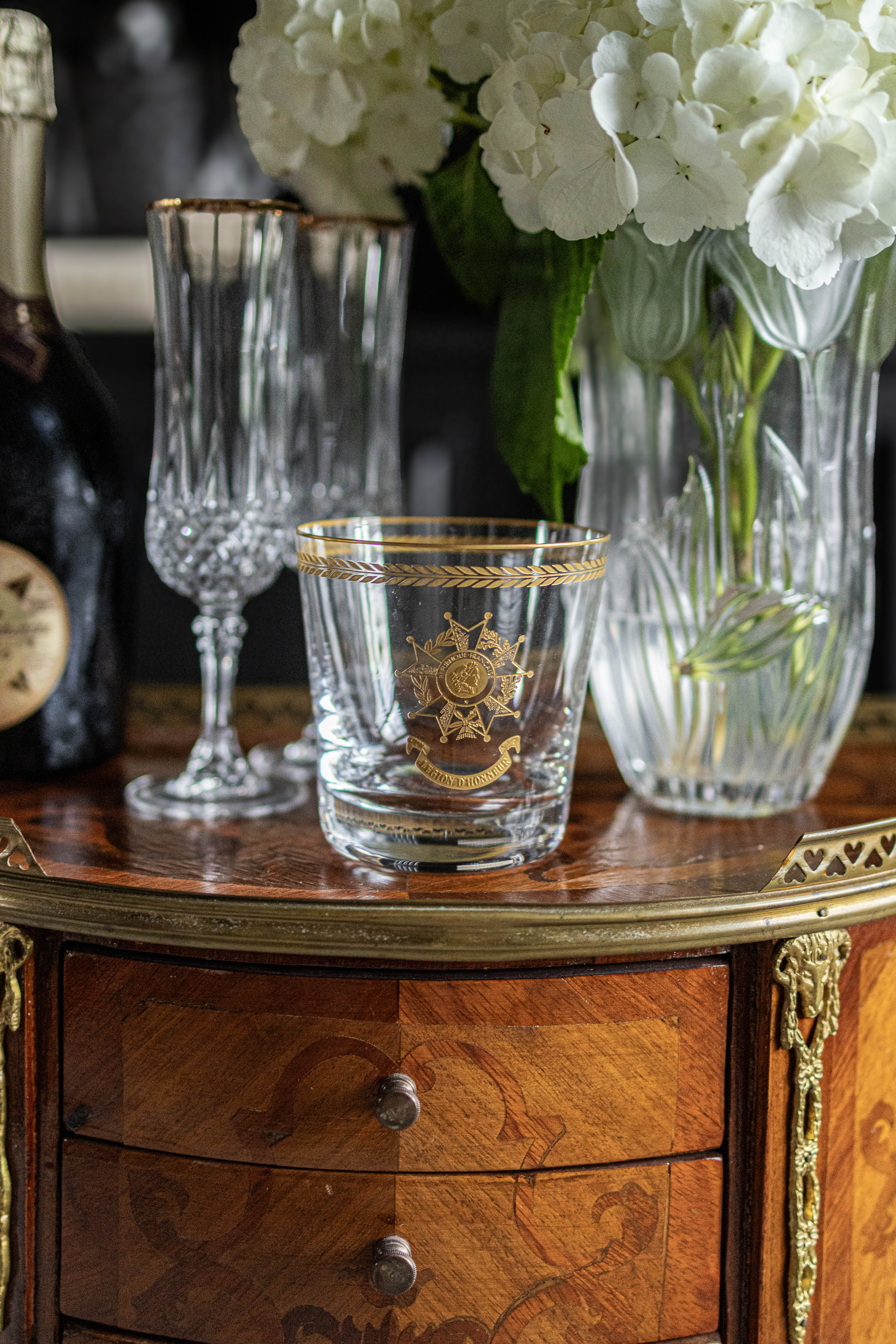 Arthus-Bertrand Crystal Glass with Legion of Honour Emblem