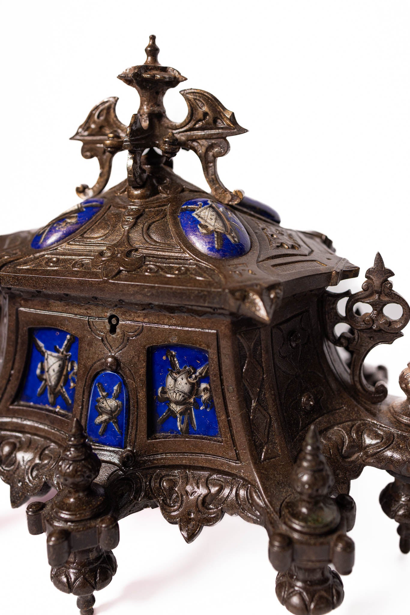 19th Century Casket With Hand Painted Porcelain Accents