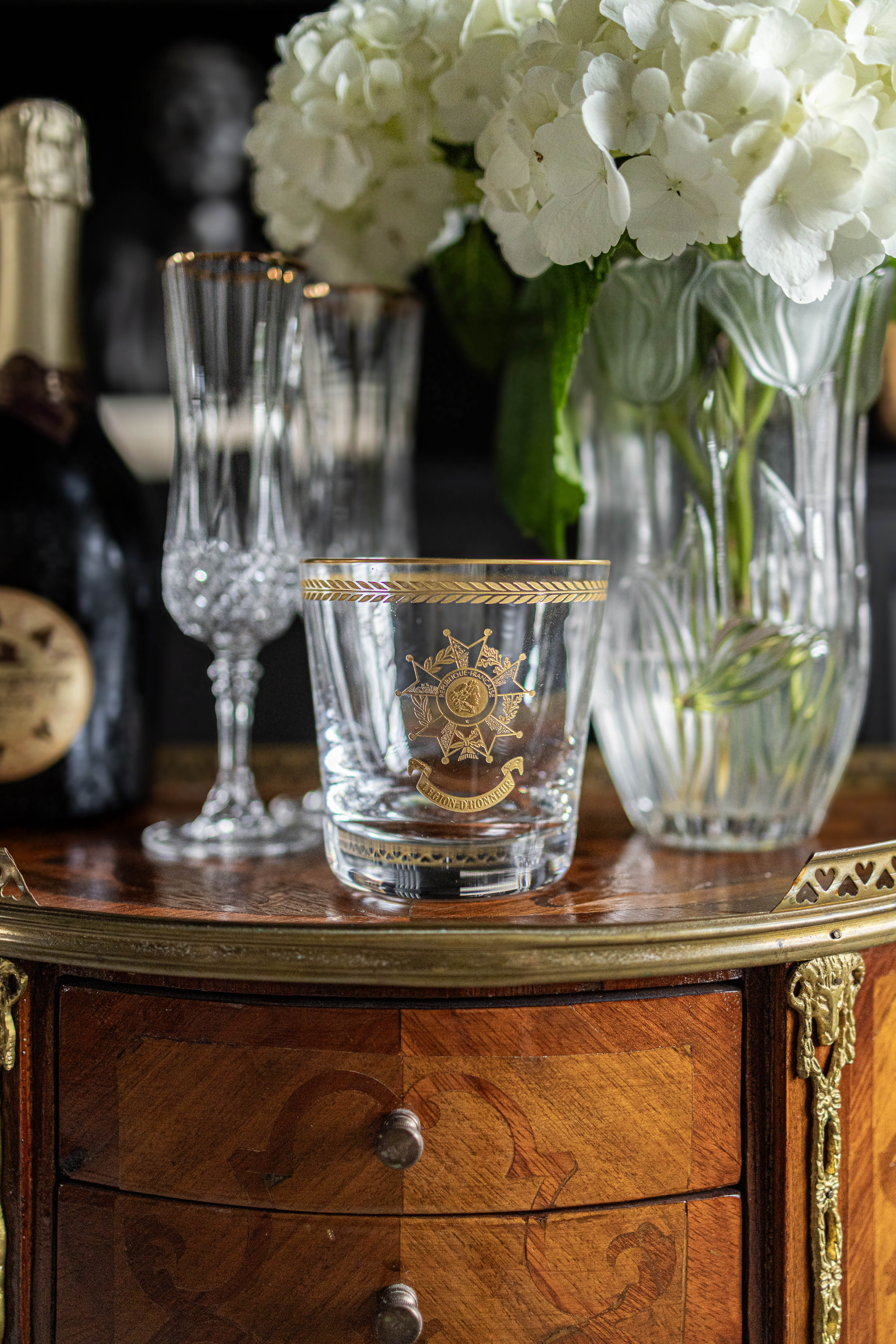 Arthus-Bertrand Crystal Glass with Legion of Honour Emblem