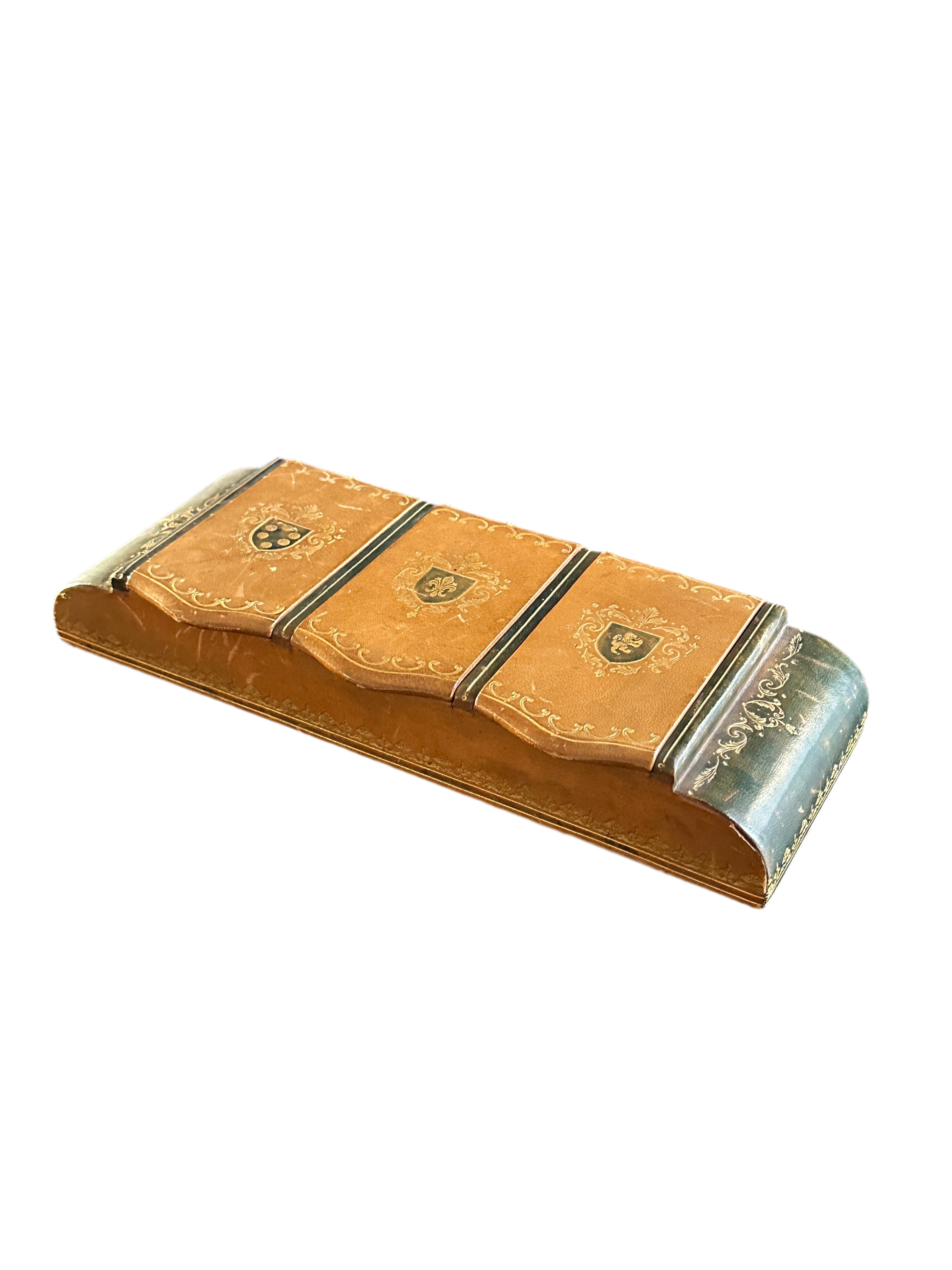 Antique Leather Tripple Compartment Box