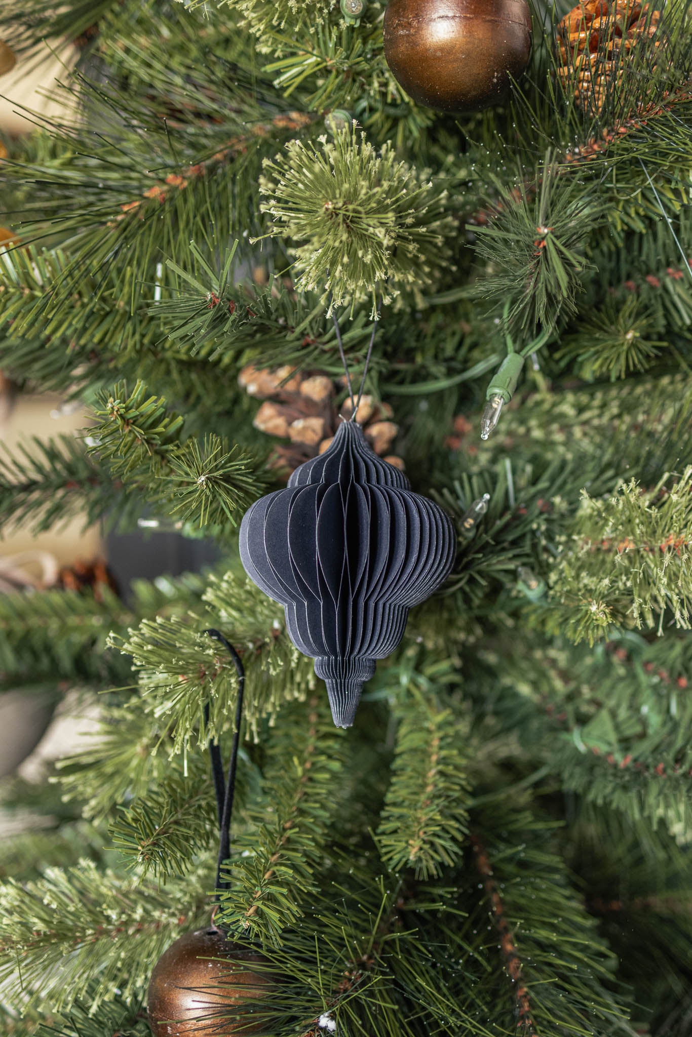 Set of 6 Midnight Jewel Paper Mache Ornaments