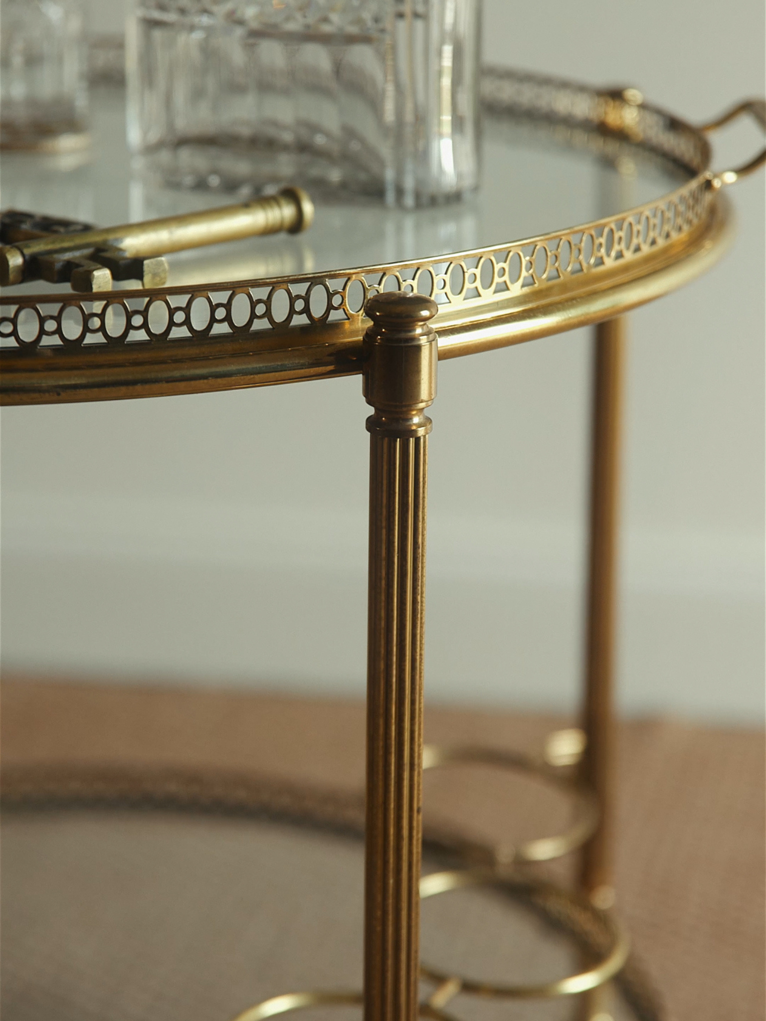 Parisian Brass & Glass Bar Trolley