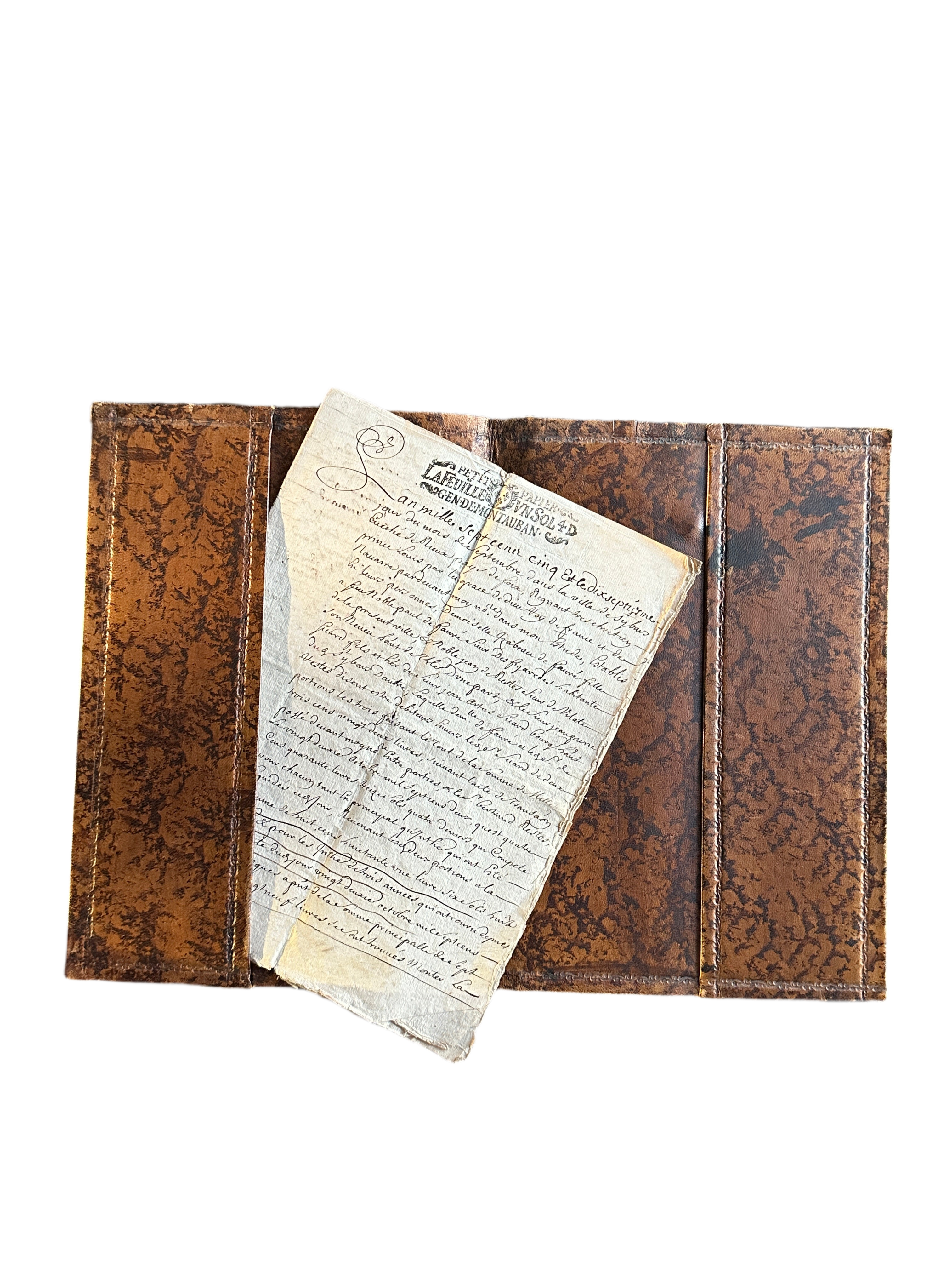 19th Century French Leather Document Folder