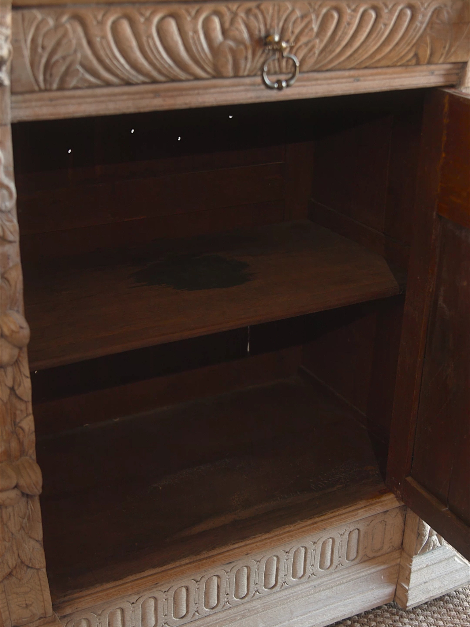 Antique French Carved Oak Cabinet