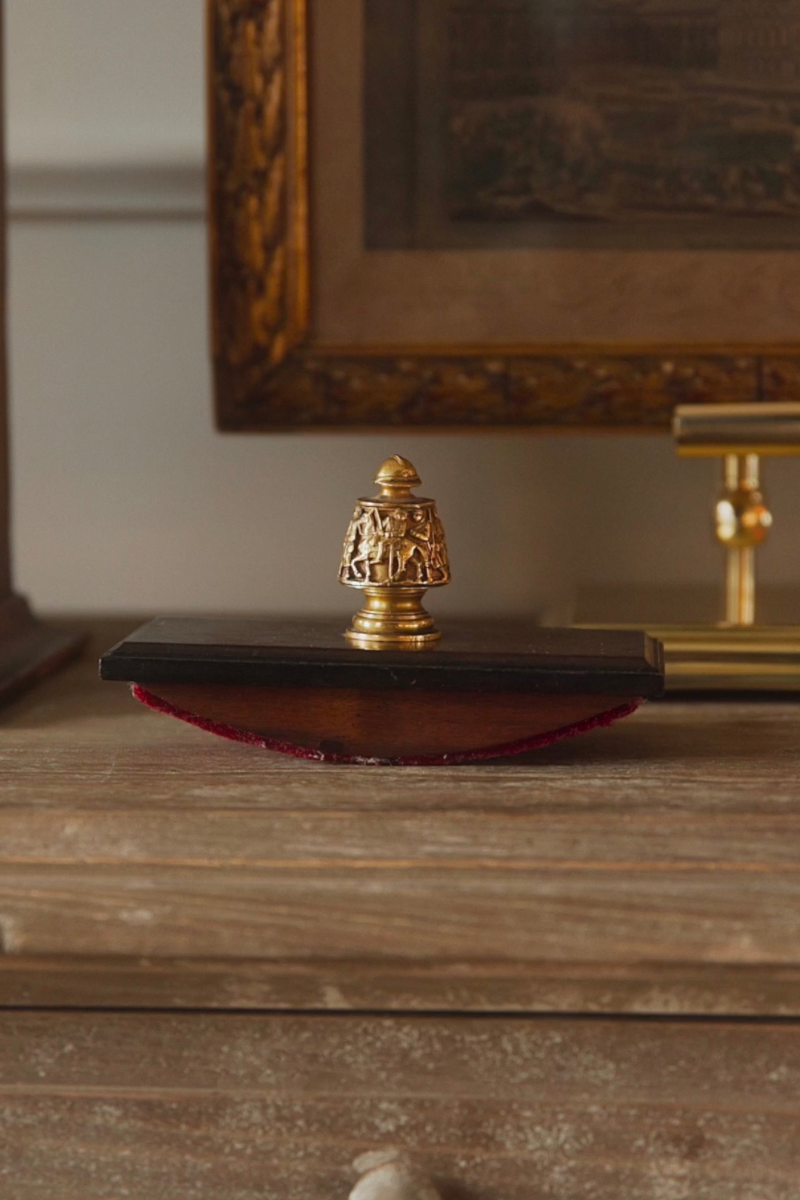 French Bronze Desk Blotter with Figural Finial by Vever - Paris