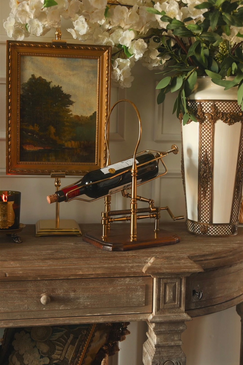 French Brass Mechanical Wine Cradle