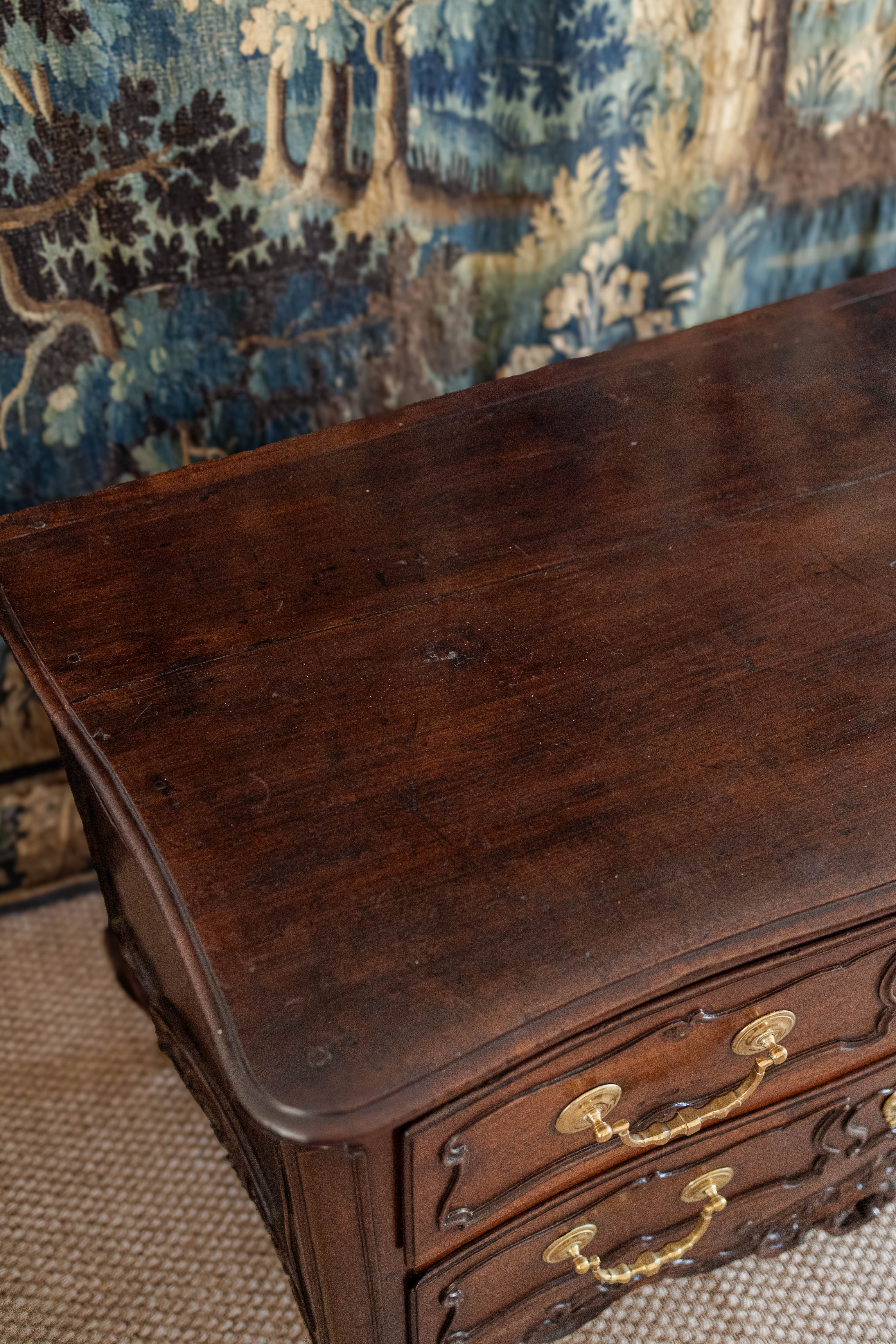 1740s Louis XV Carved Walnut Commode