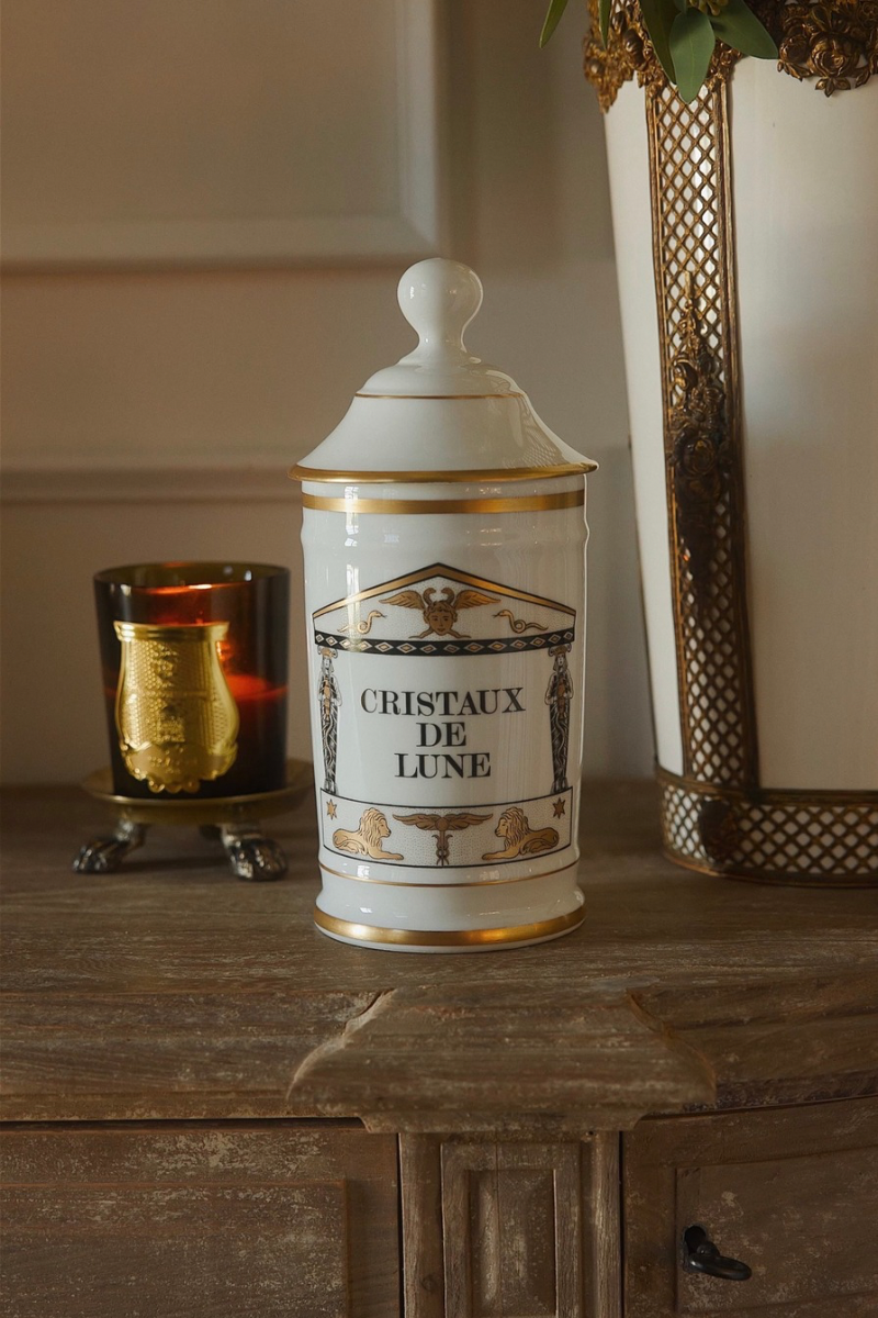 20th Century. French Apothecary Porcelain Jar "Cristaux De Lune"
