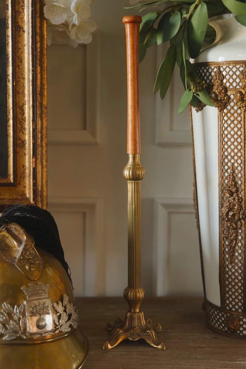 19th Century French Brass and Wood Hat Stand