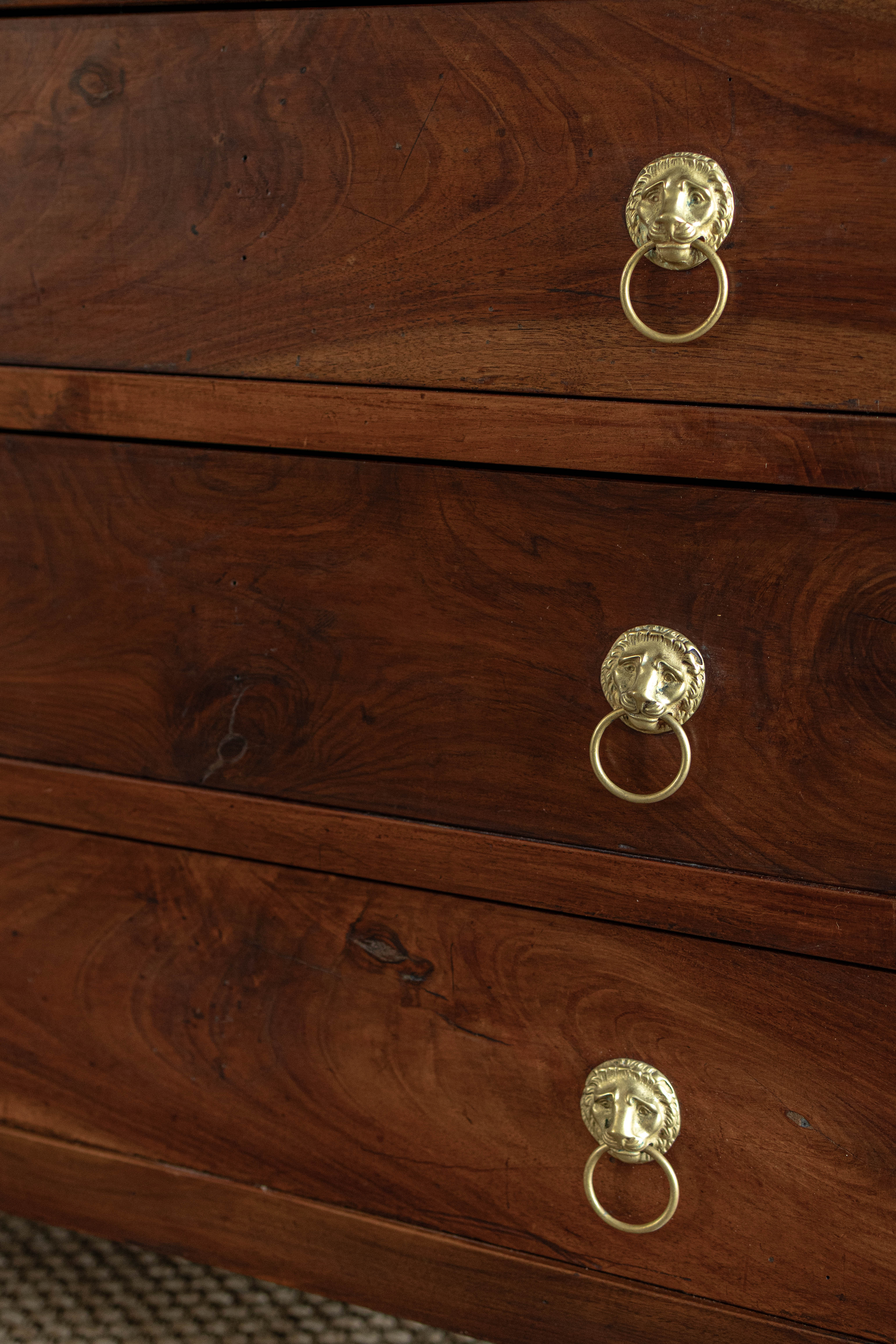 20th Century Lion Head Handled Petit Commode