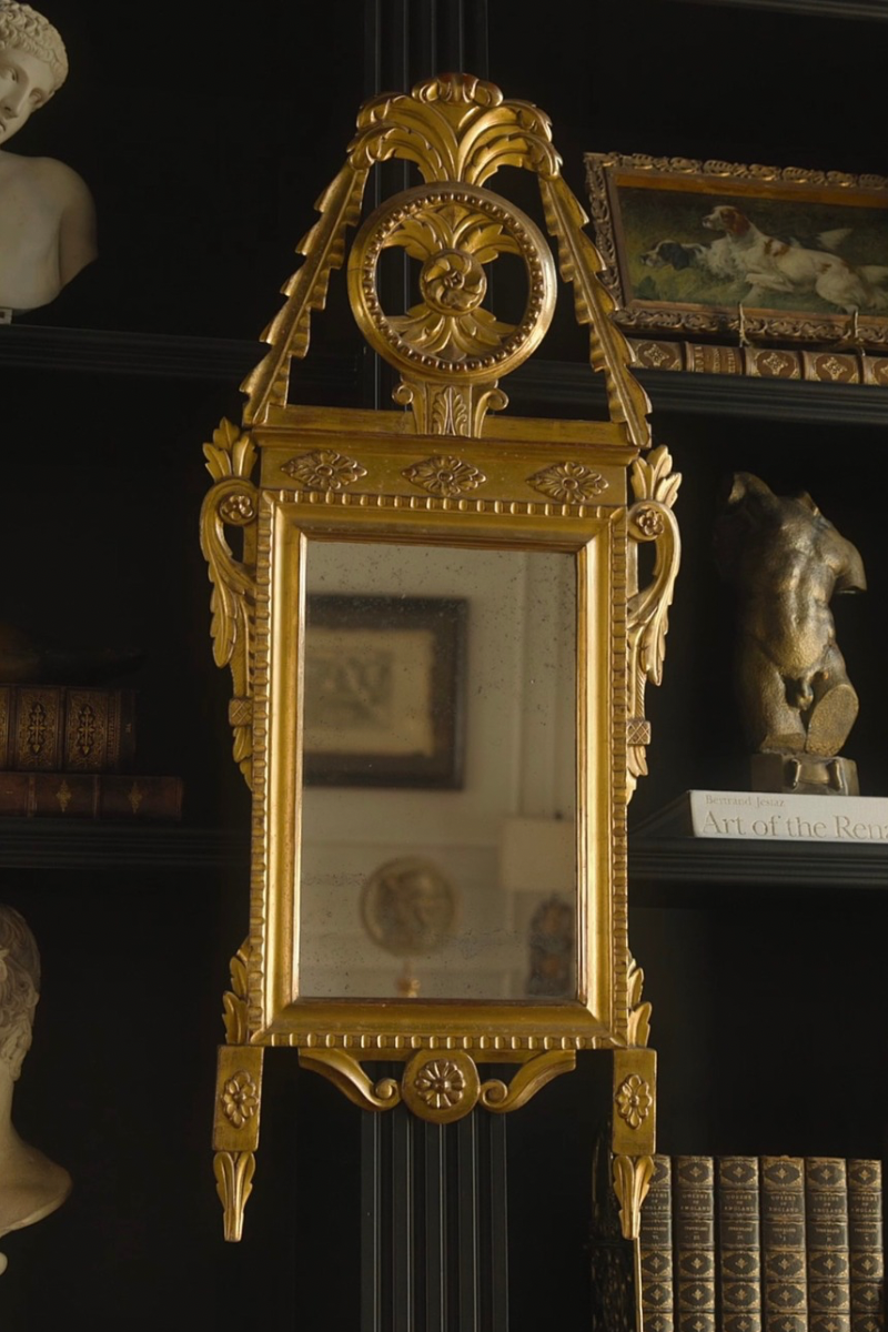 19th C. French Louis XVI Gilt Wood Mirror