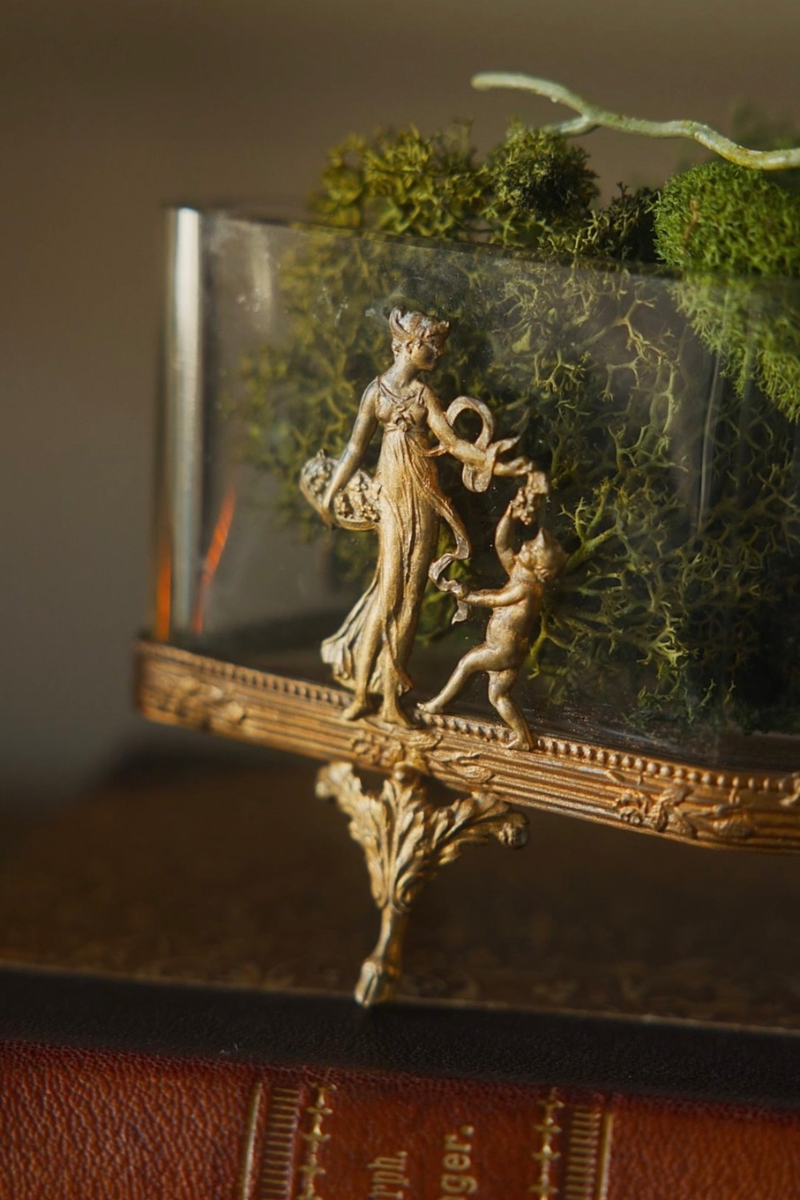 19th-Century Glass Jardinière with Classical Figural Mounts