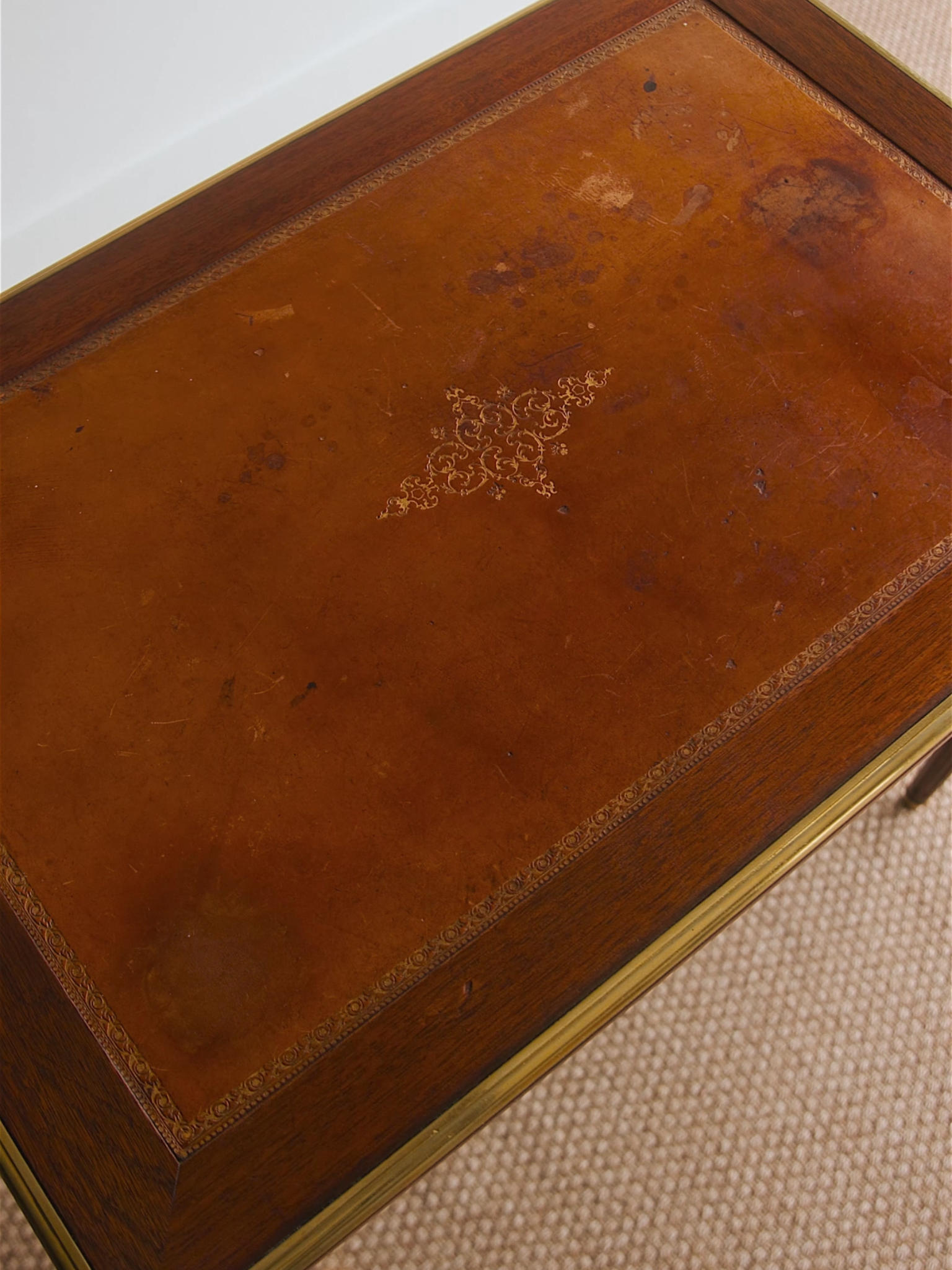 Louis XVI Partners Writing Desk with Dual Pull-Out Writing Slides