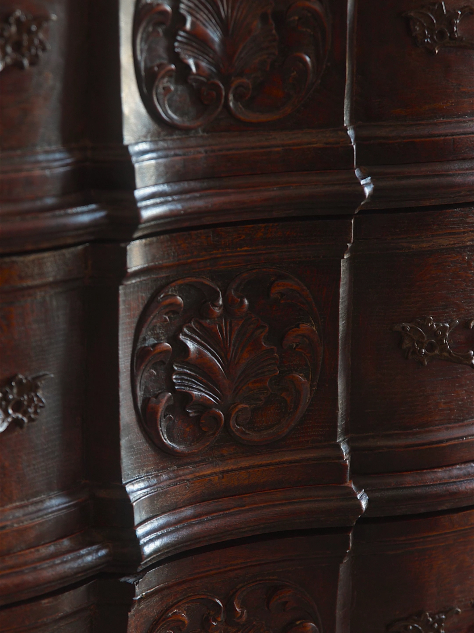 French Rococo Revival Commode with Floral Carvings and Cabriole Legs