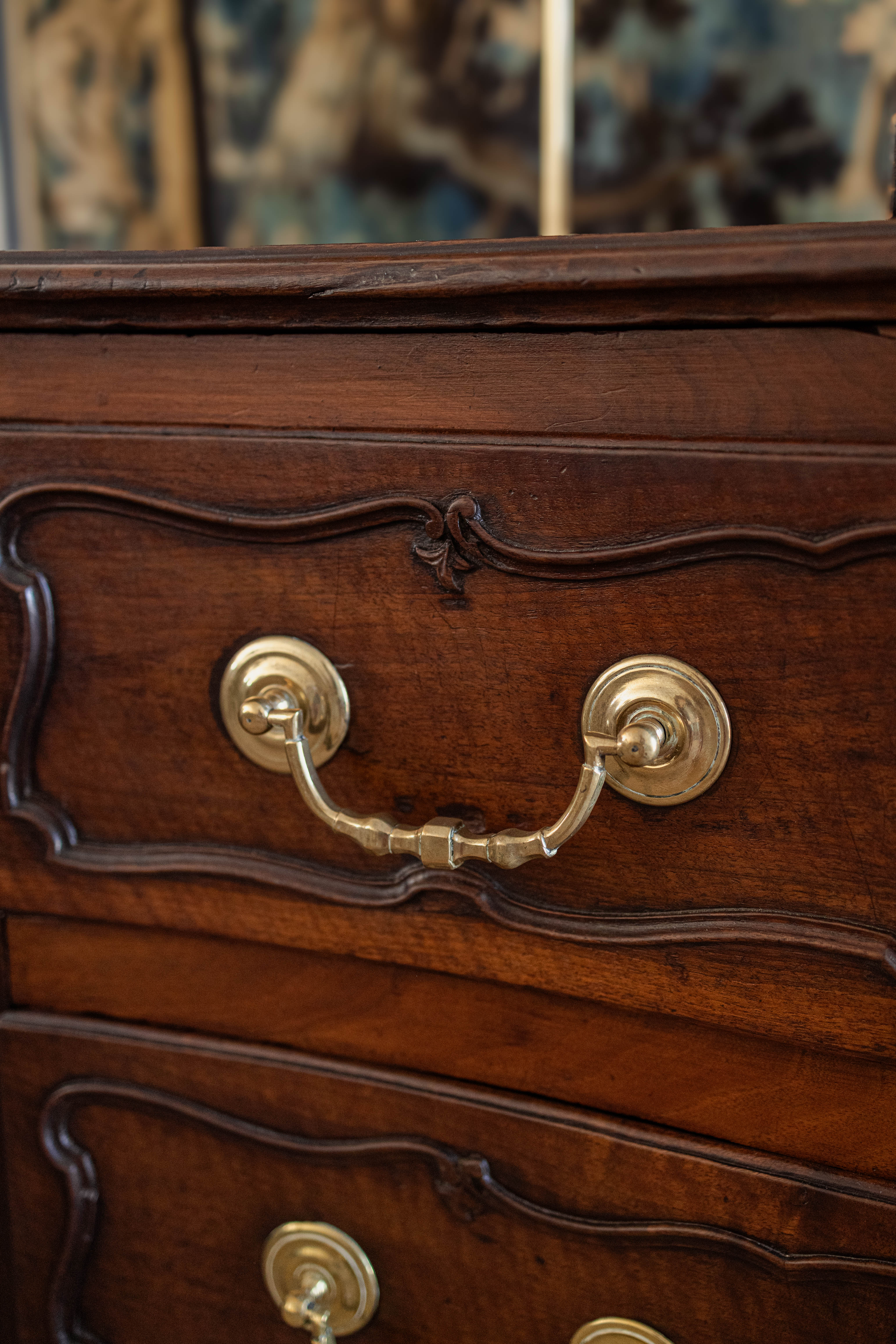 1740s Louis XV Carved Walnut Commode
