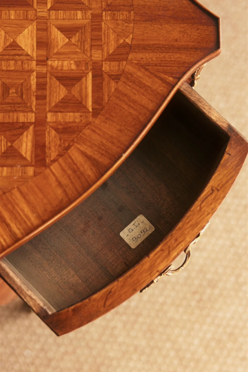 Late 19th Century French Marquetry Side Tables / Nightstands – Pair