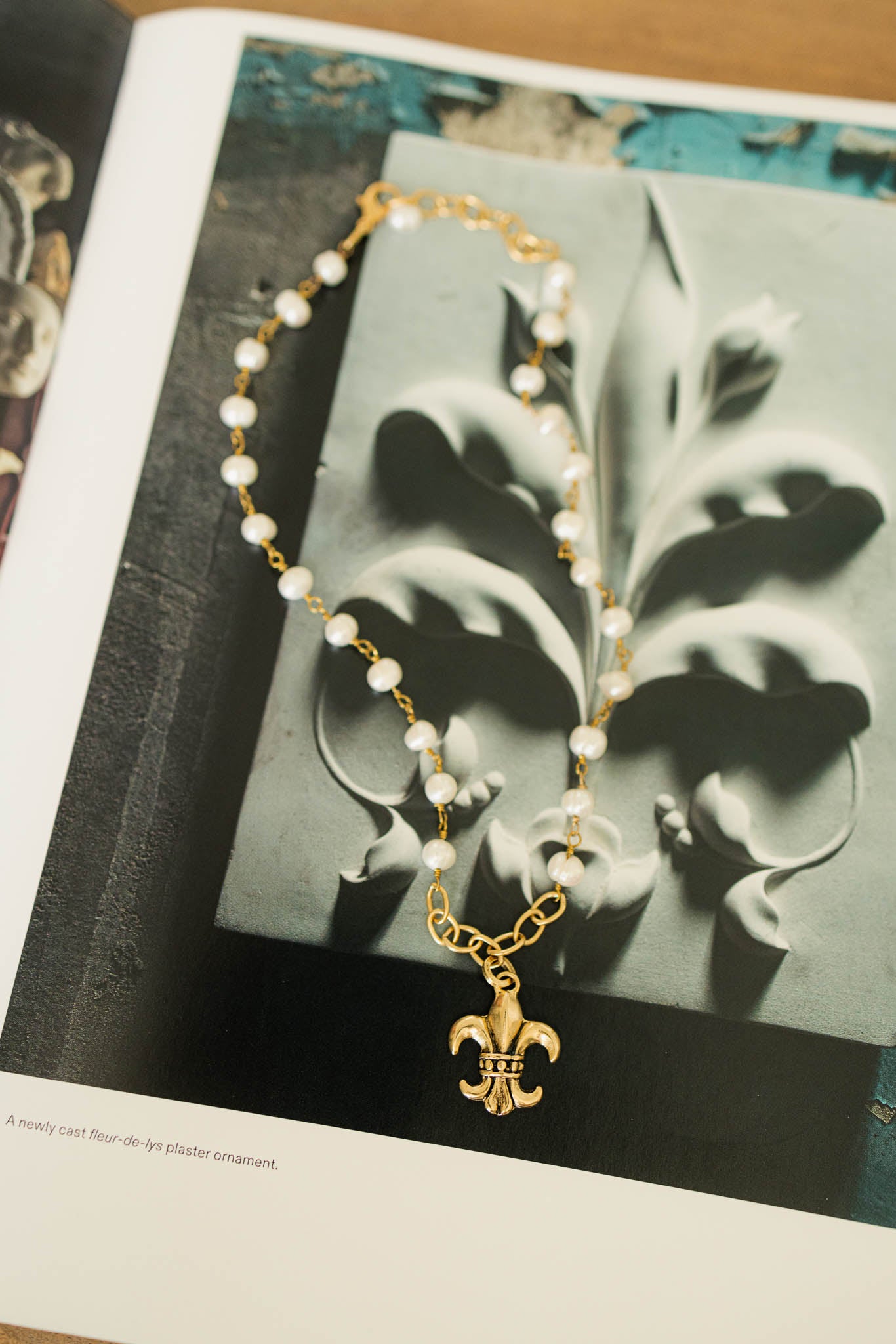 Fleur De Lis Pearl Necklace