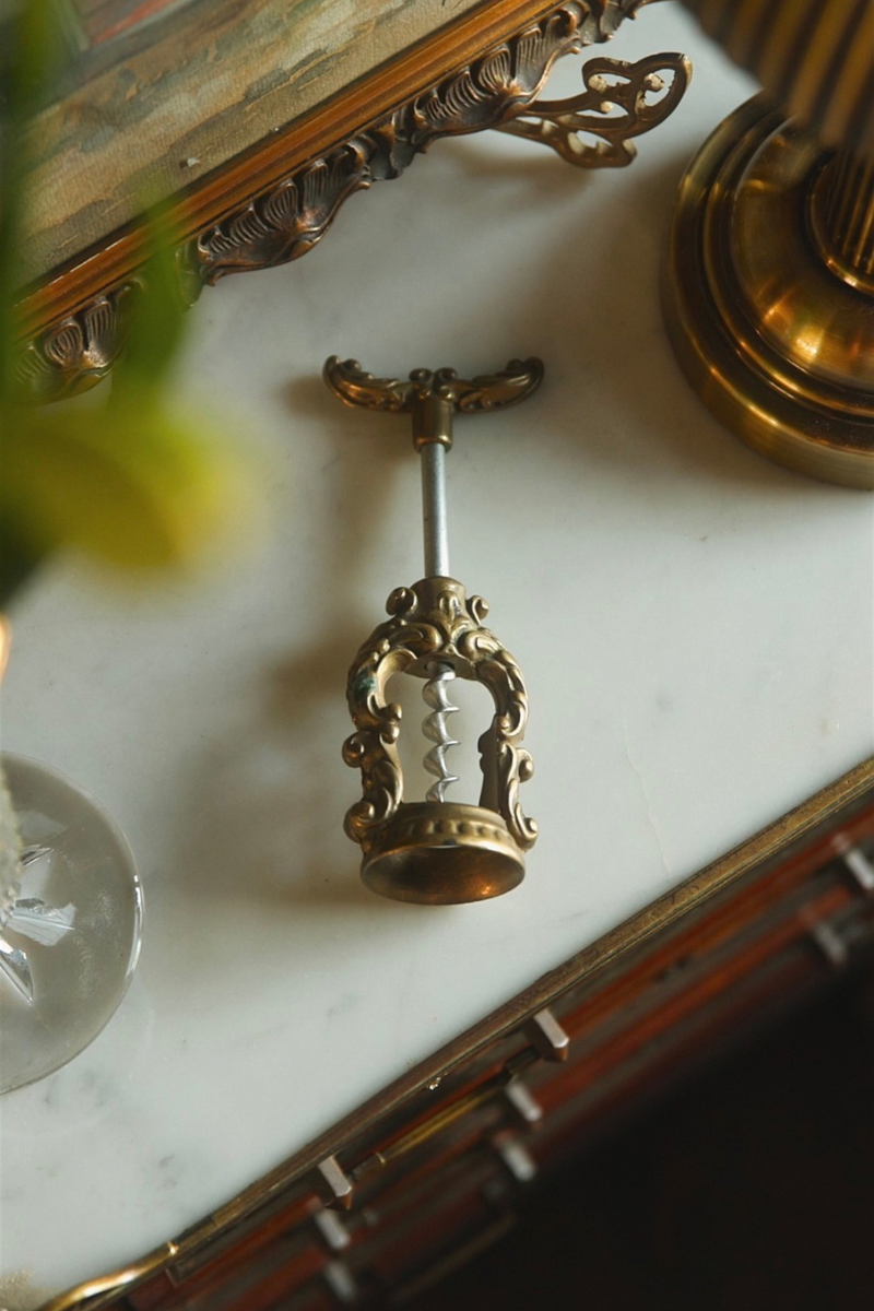 French Rococo Revival Brass Corkscrew