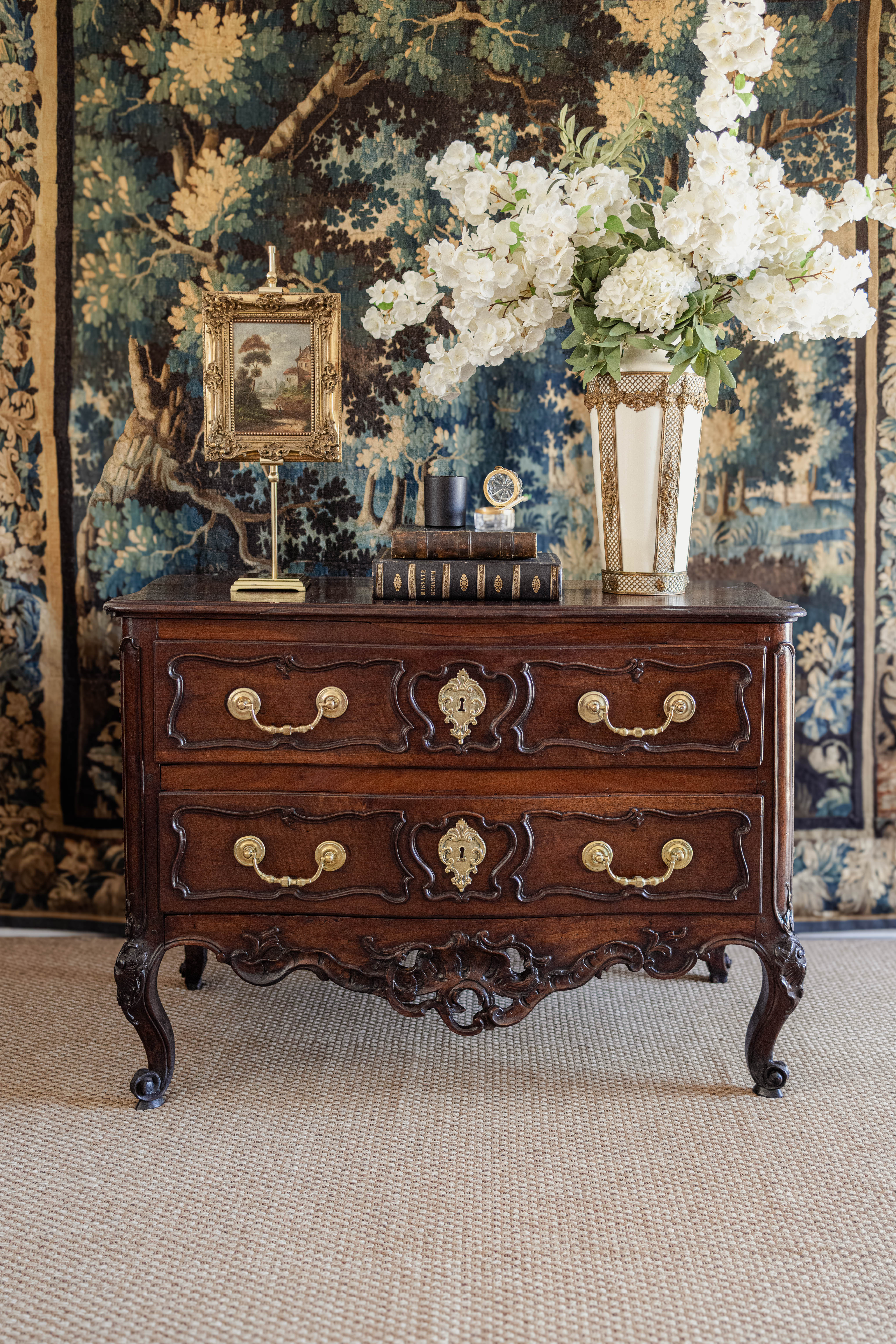 1740s Louis XV Carved Walnut Commode