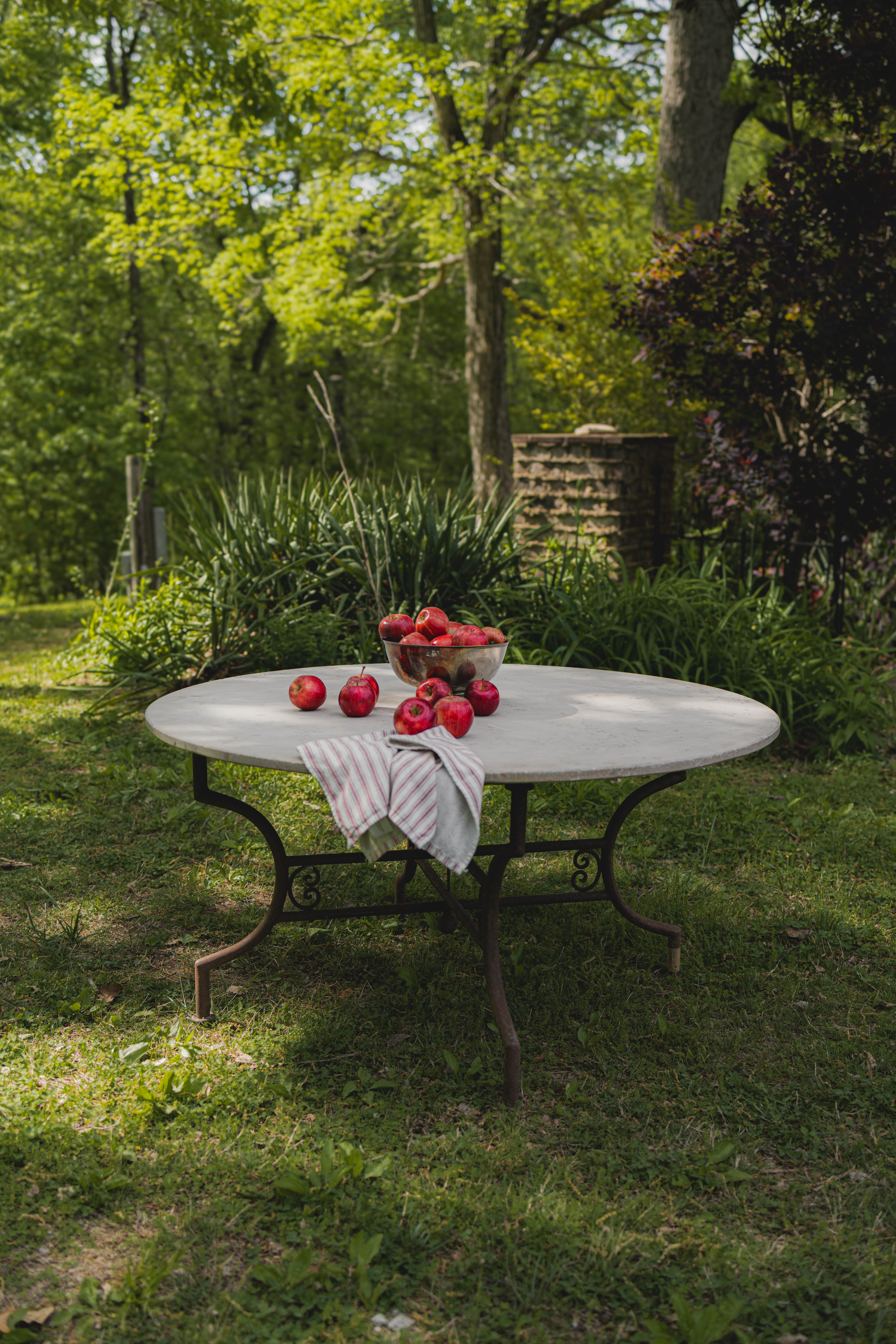 Antique French Marble-Top Coffee Table
