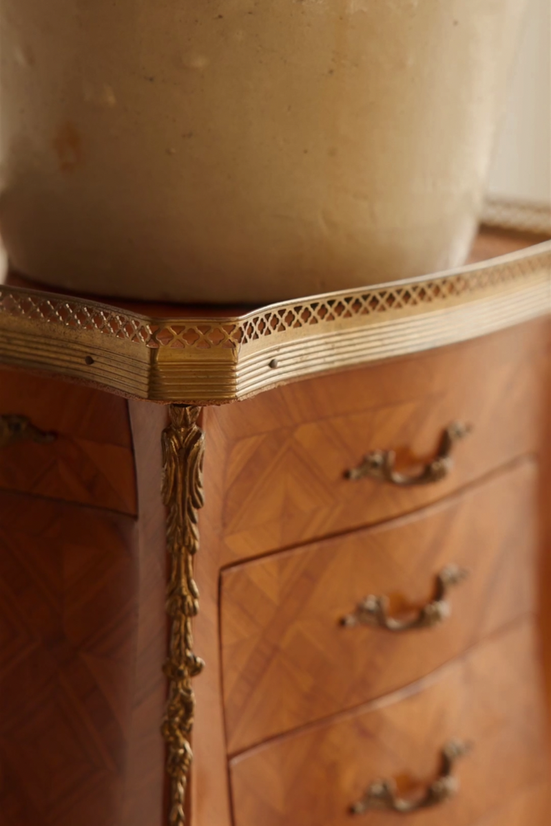 19th Century French Louis XV–Style Parquetry Side Table