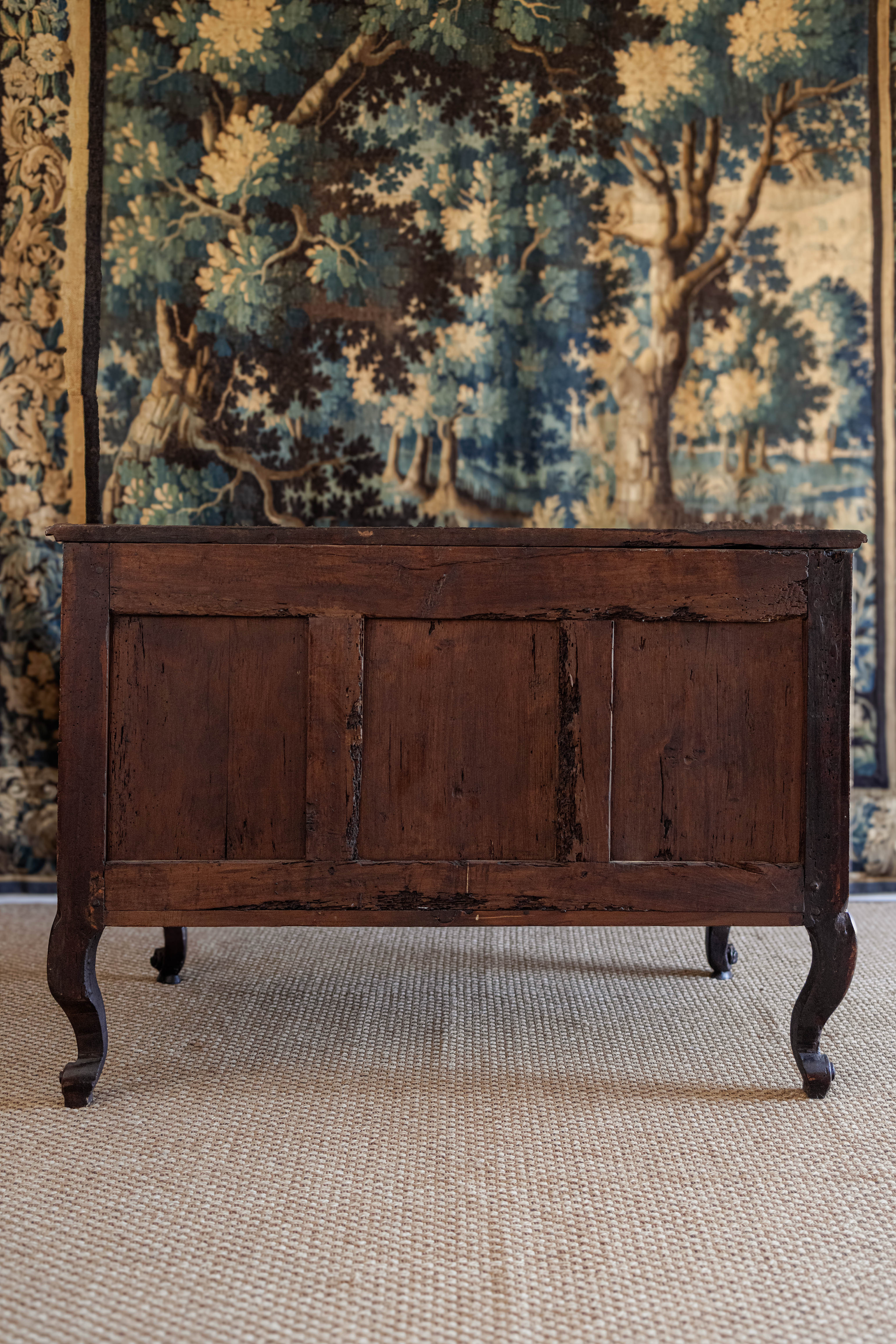 1740s Louis XV Carved Walnut Commode