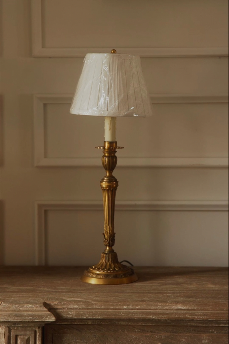 French Neoclassical Brass Lamp by Gagneau & Cie of Paris