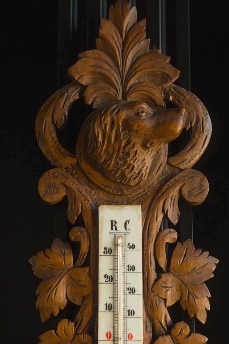 19th-Century Black Forest Hunting Barometer and Thermometer
