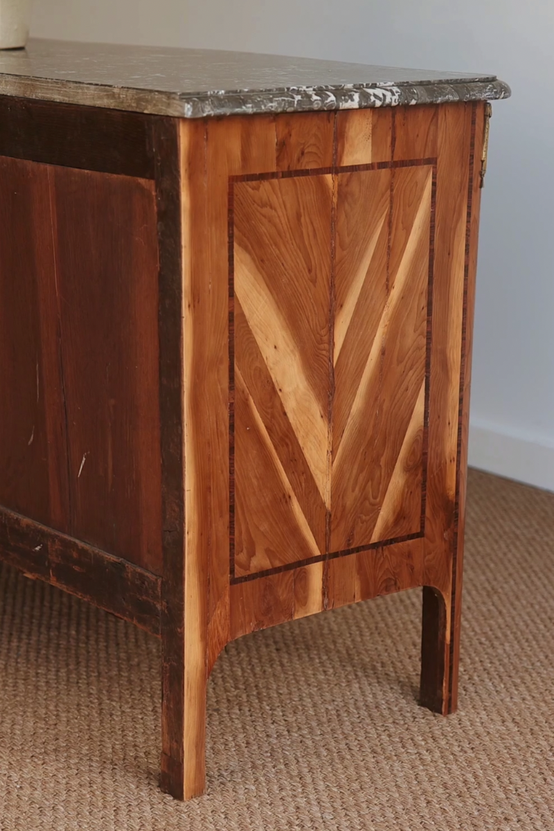 Antique 19th Century French Empire Mahogany Commode with Marble Top