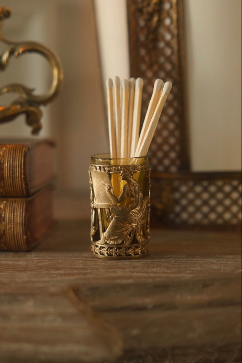 French Gilt Bronze Figural Vesta Match Holder with Classical Maiden | Belle Époque, Circa 1900