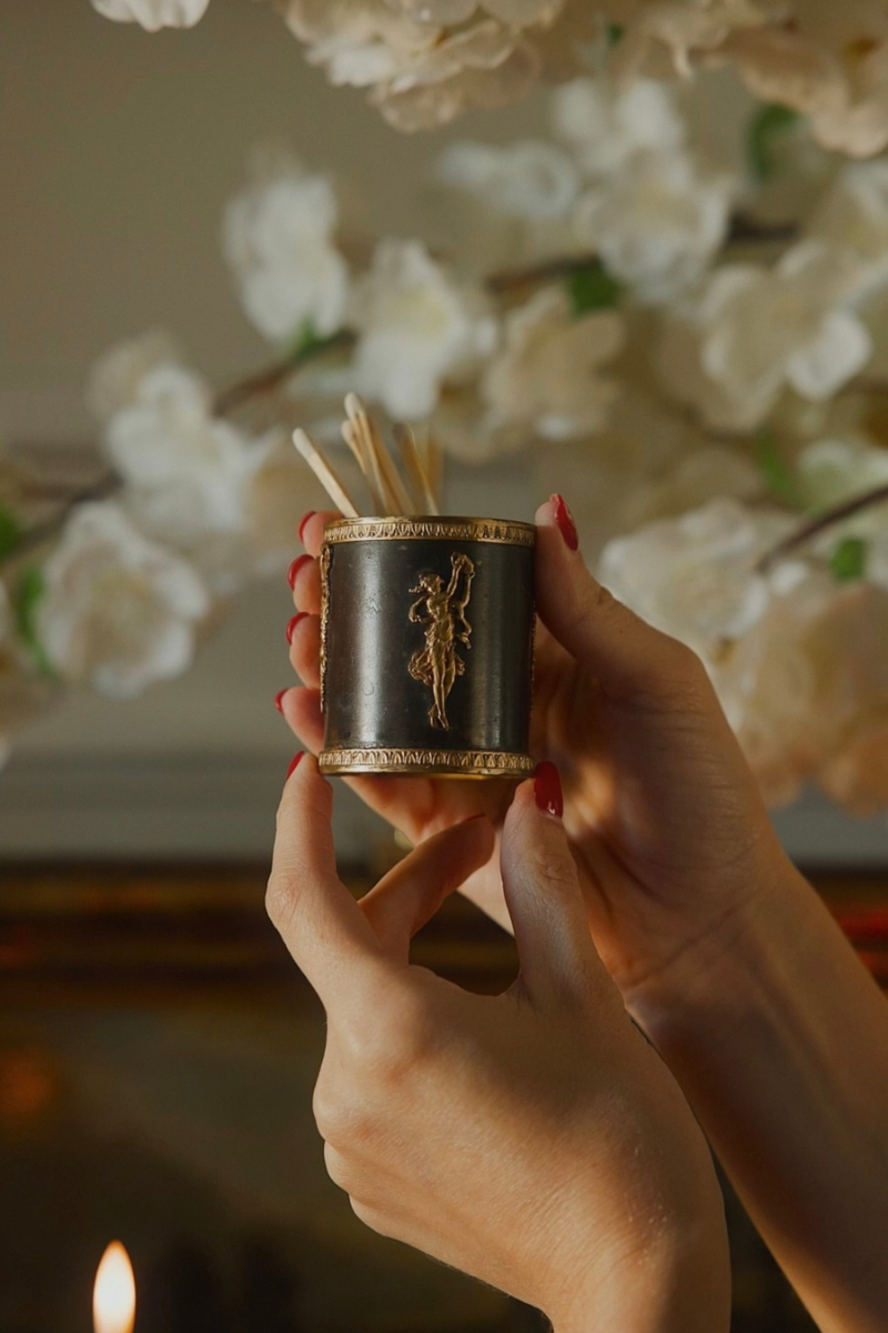 19th-Century Match Holder with Classical Bronze Mounts