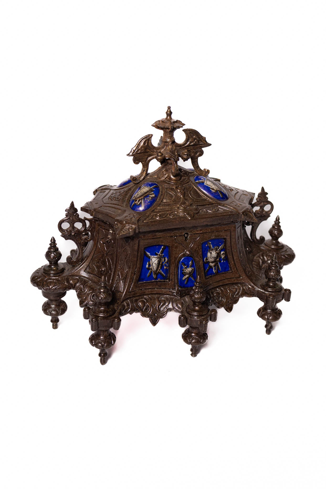 19th Century Casket With Hand Painted Porcelain Accents