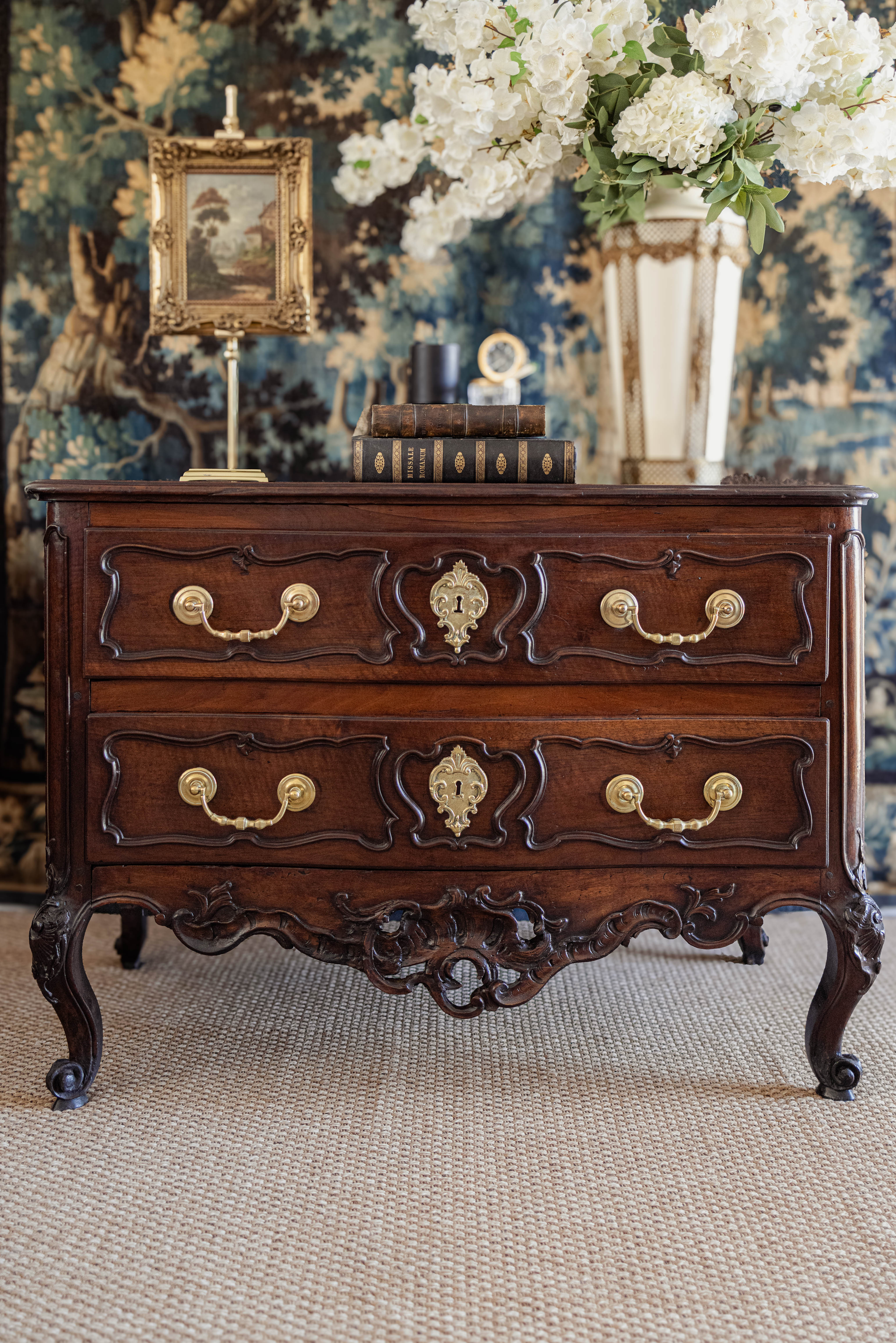 1740s Louis XV Carved Walnut Commode
