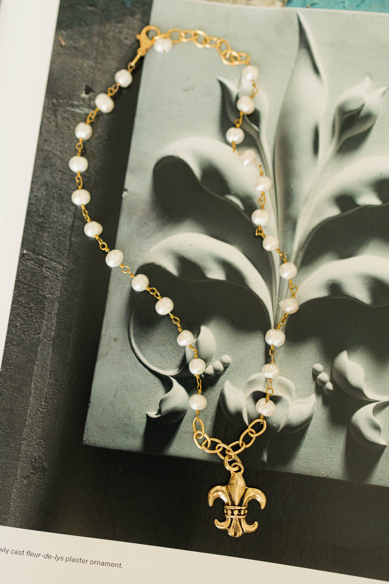 Fleur De Lis Pearl Necklace