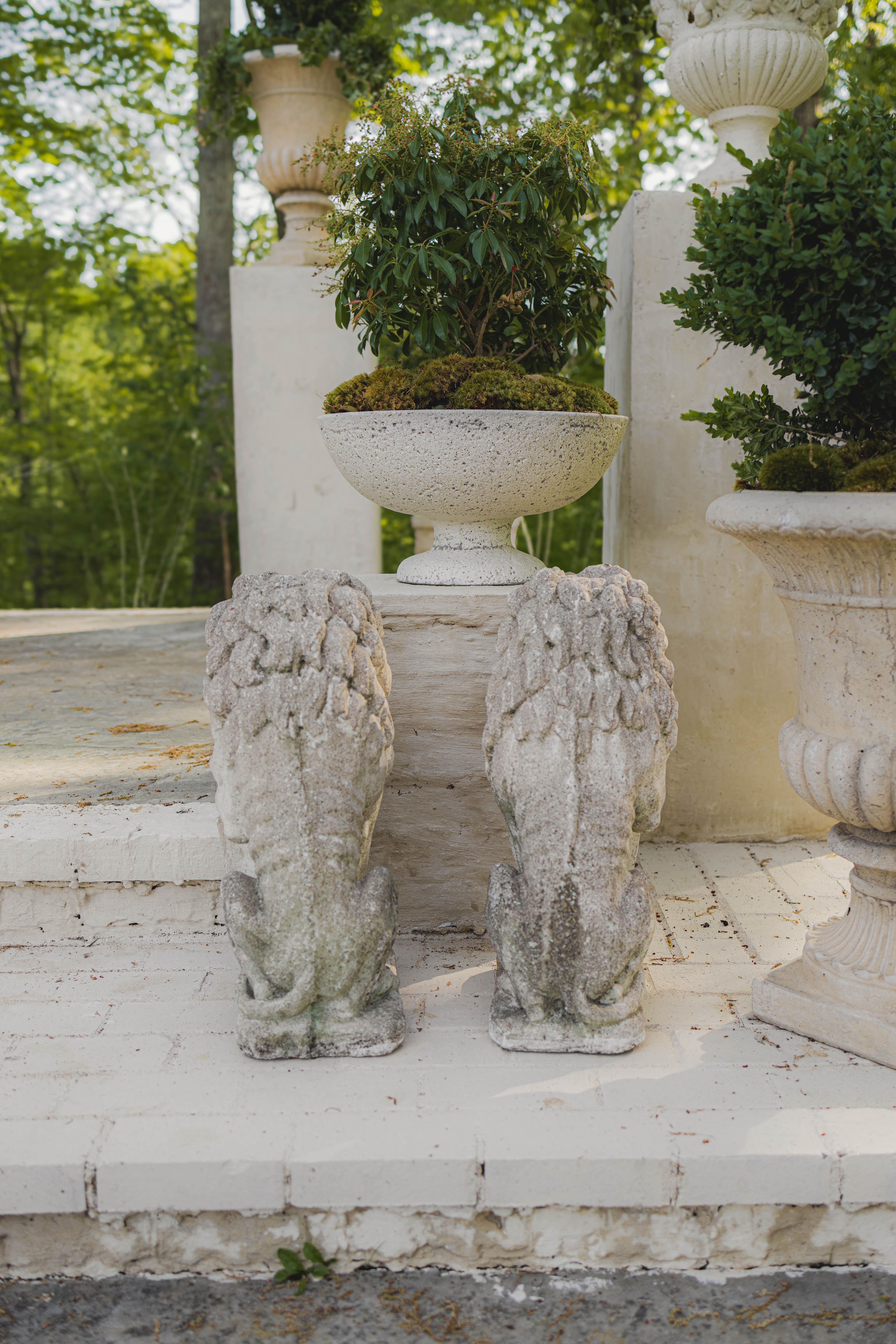 19th Century Stone Lion Pair