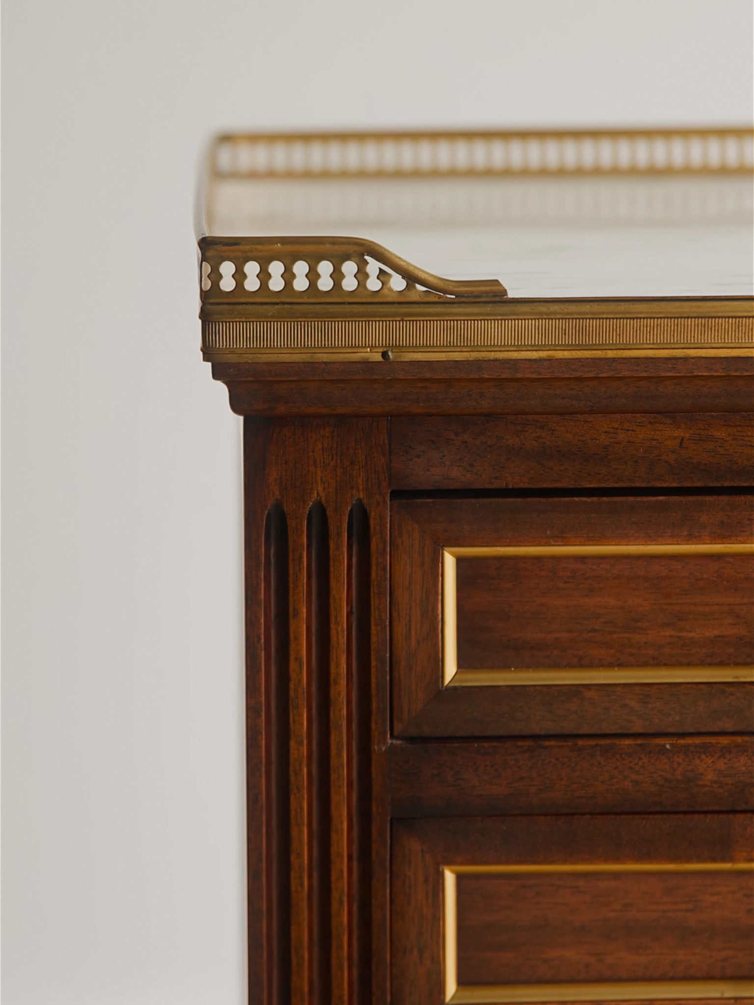 Pair of French Louis XVI–Style Nightstands With Marble Tops