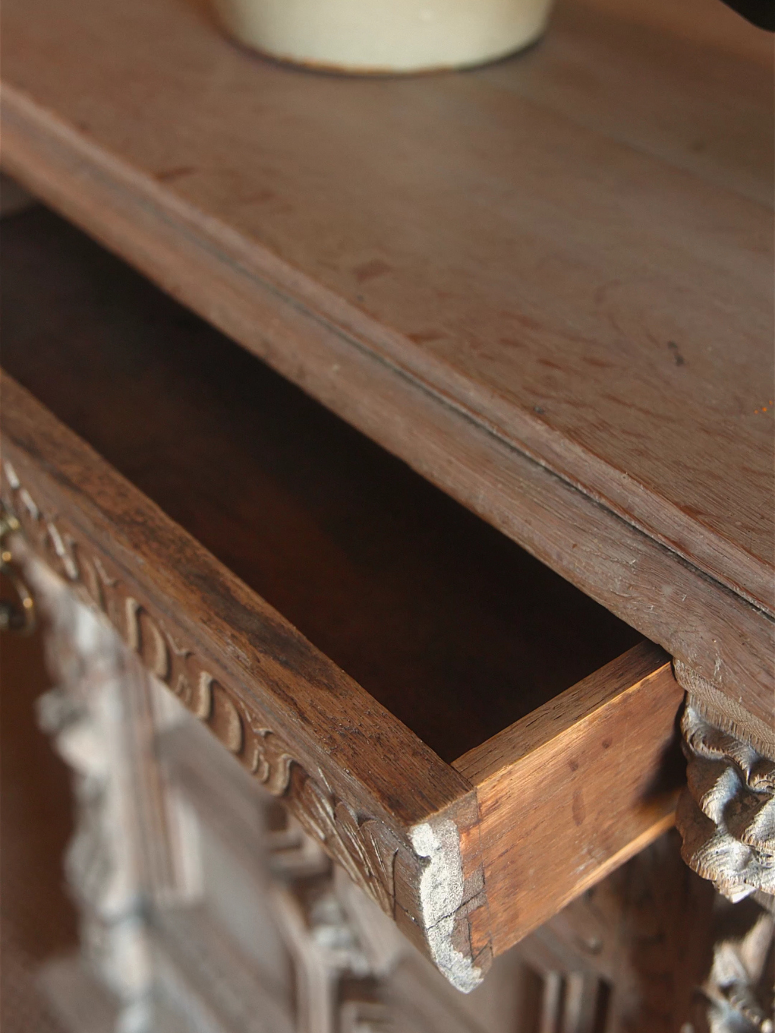 Antique French Carved Oak Cabinet