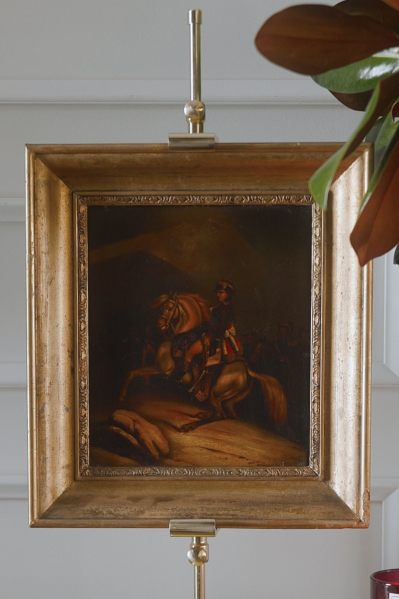 19th Century French Equestrian Portrait Napoleon Bonaparte on Copper