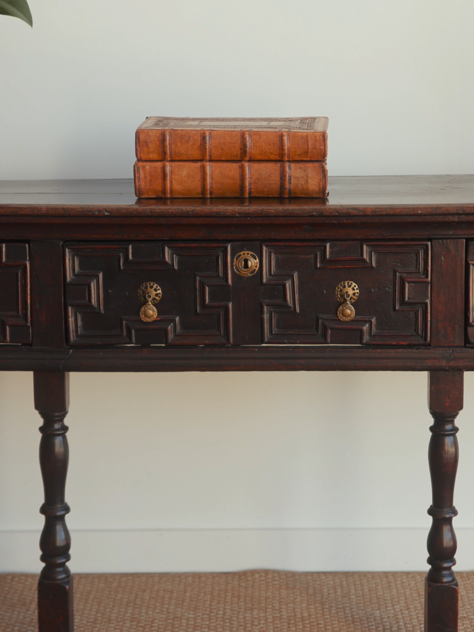 English 19th-Century Jacobean Revival Oak Console Table