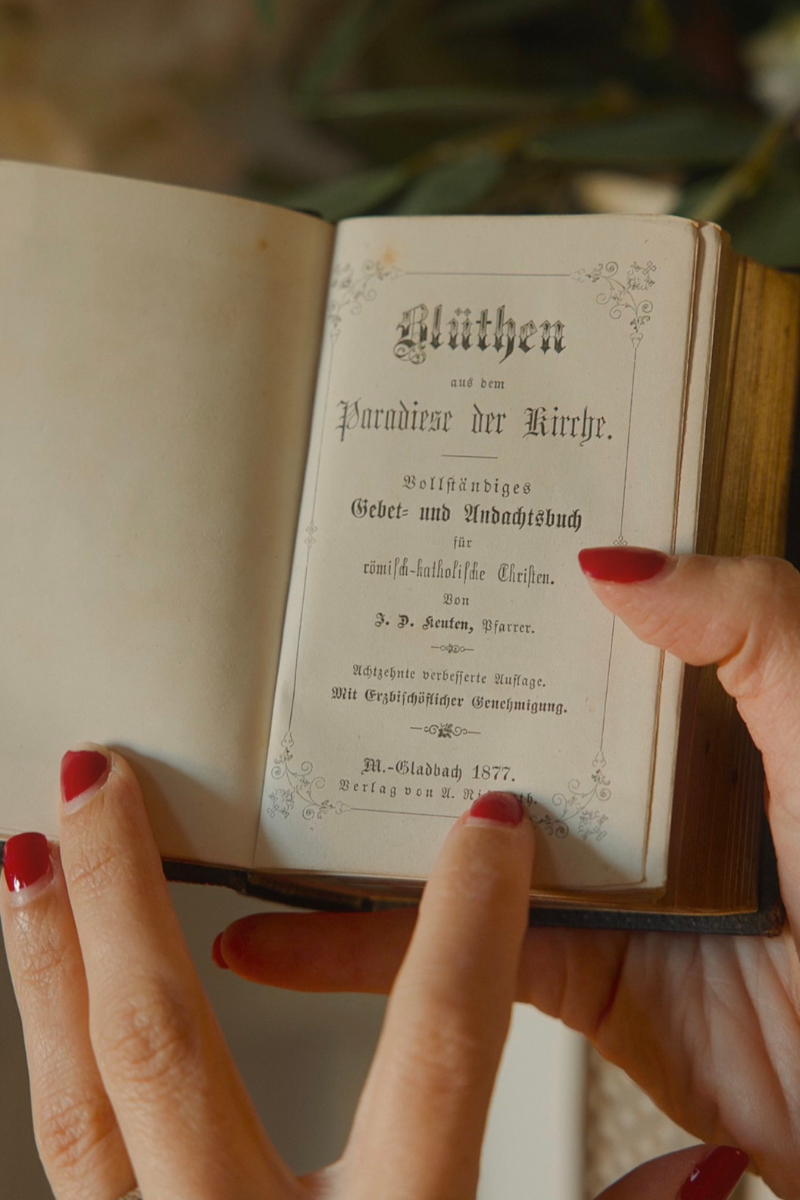 1877 German Catholic Prayer Book with Embossed Gilt Binding