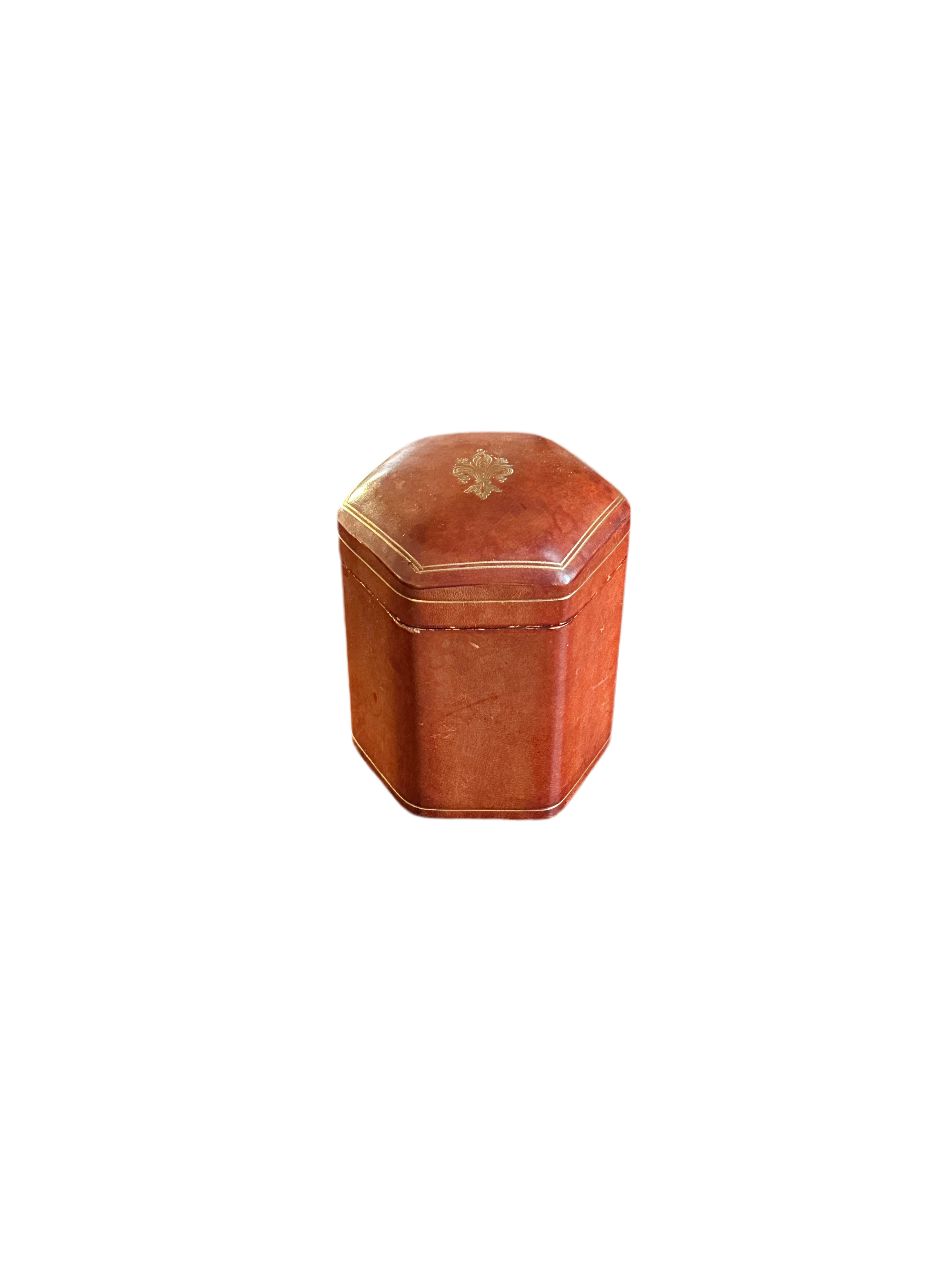 Vintage Florentine Leather Trinket Box - Large